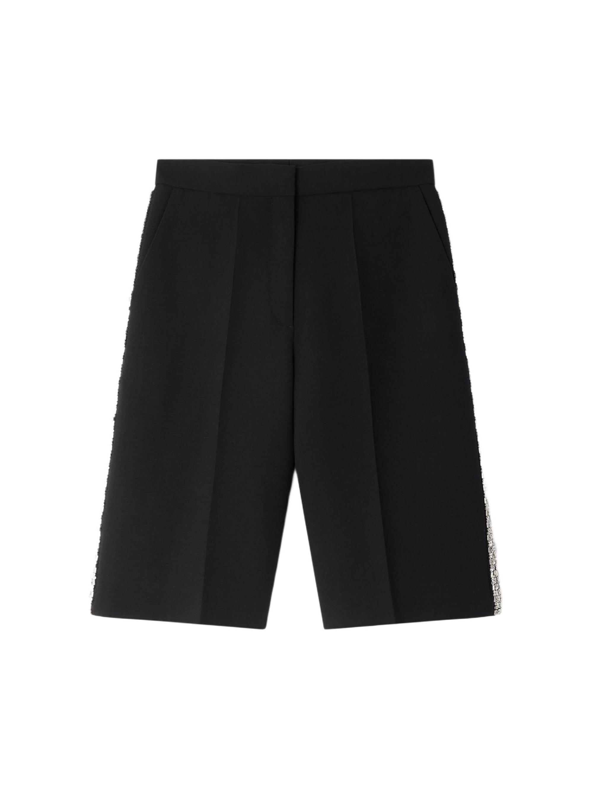 Sandro Women's Bermuda Shorts with Rhinestone Band - Black