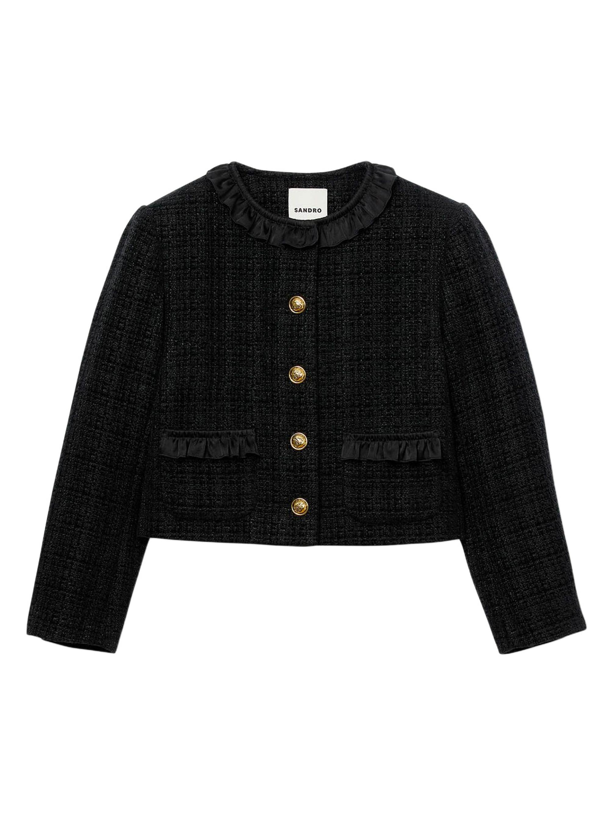 ☆パリ発 sandro☆ ボタン ウール ショート ジャケット キャメル