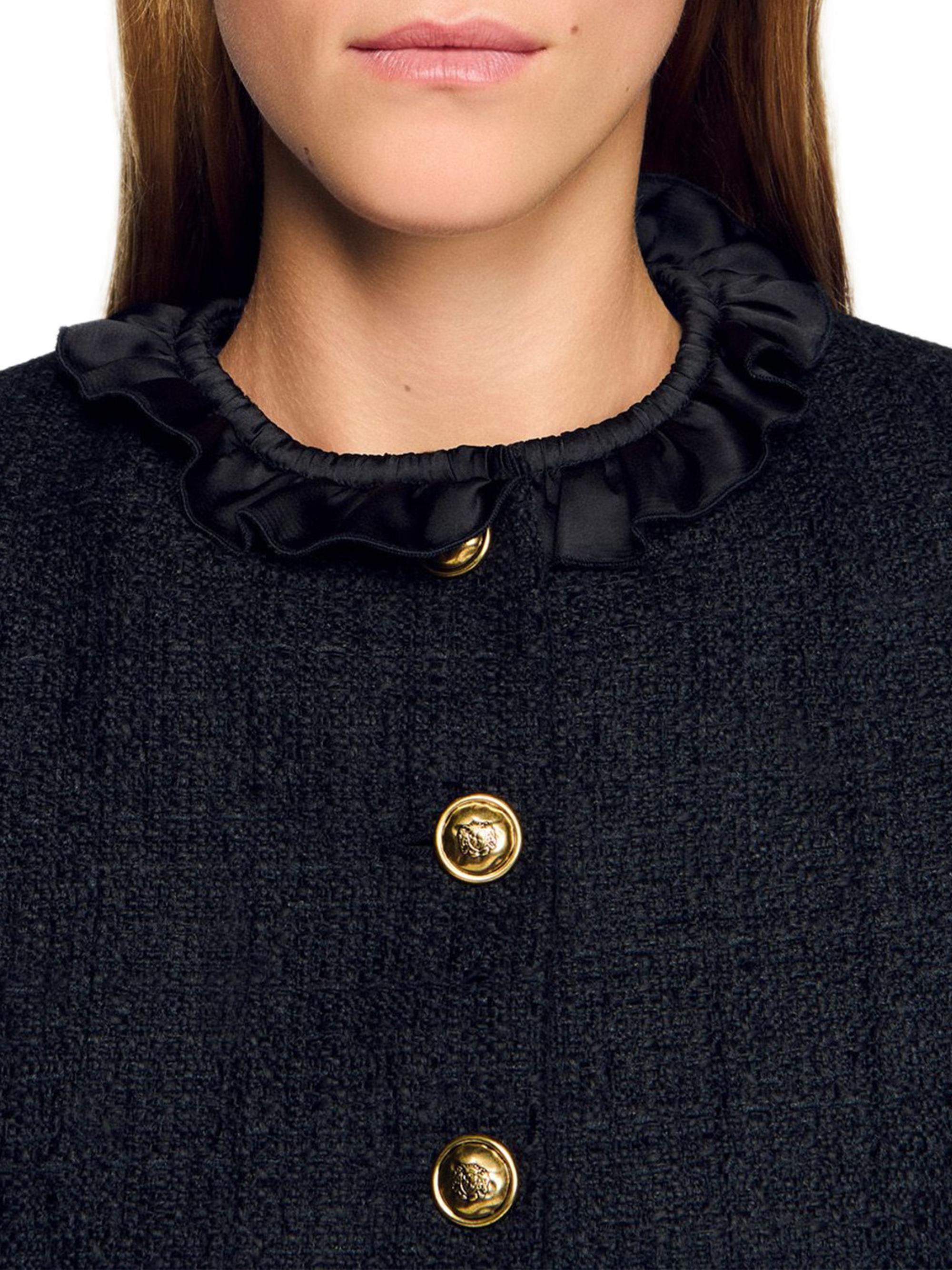 Sandro Ruffled Tweed Jacket | Saks Fifth Avenue