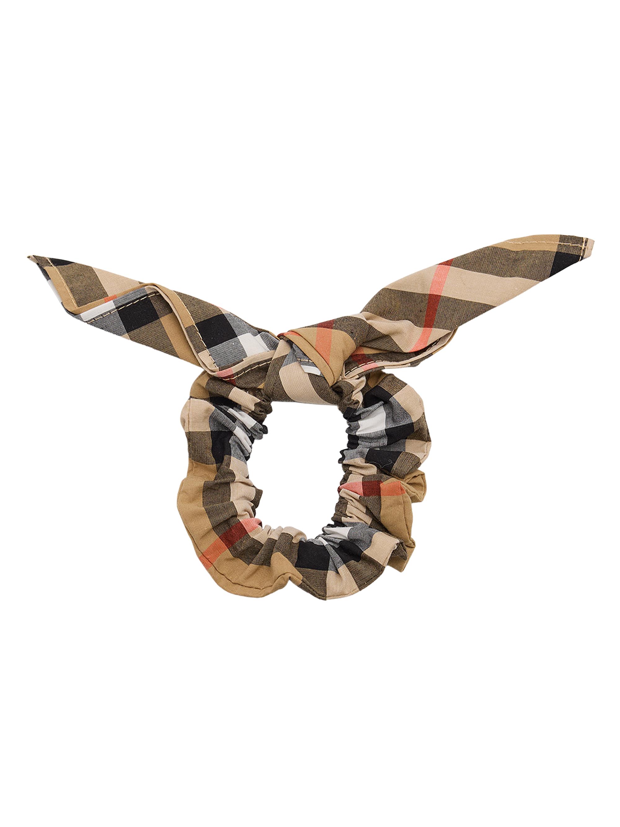 Burberry Girl's Cotton Check Scrunchie - Beige