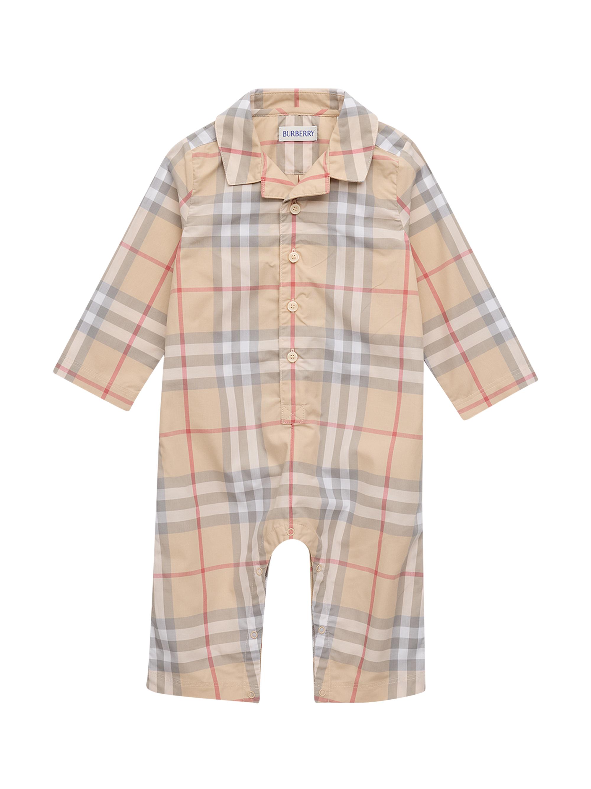 Burberry Baby Boy's Andreas Cotton Check Coveralls - Beige 18 Months