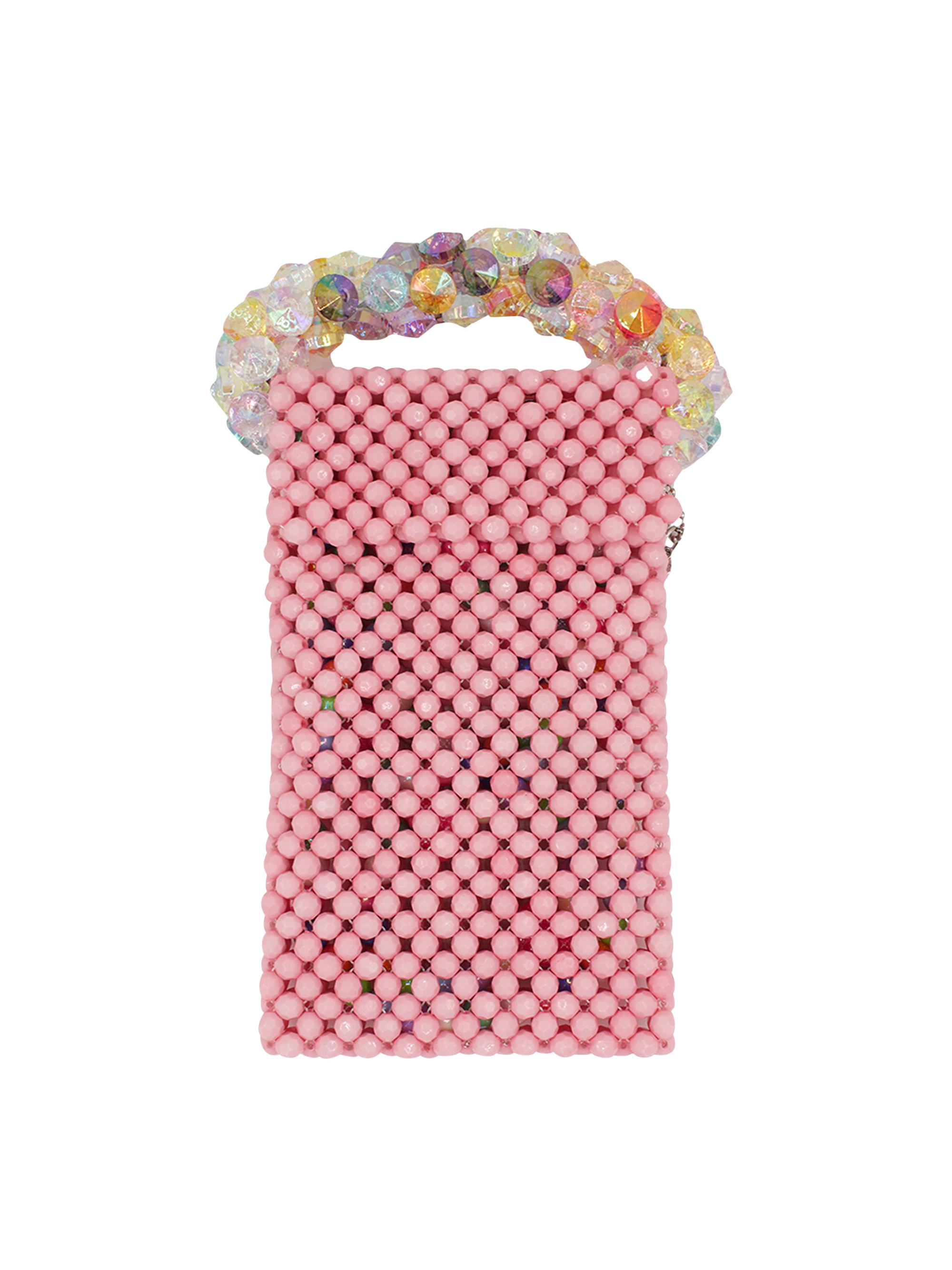 Bari Lynn Girl's Bejeweled & Micro Beaded Crossbody Bag - Pink