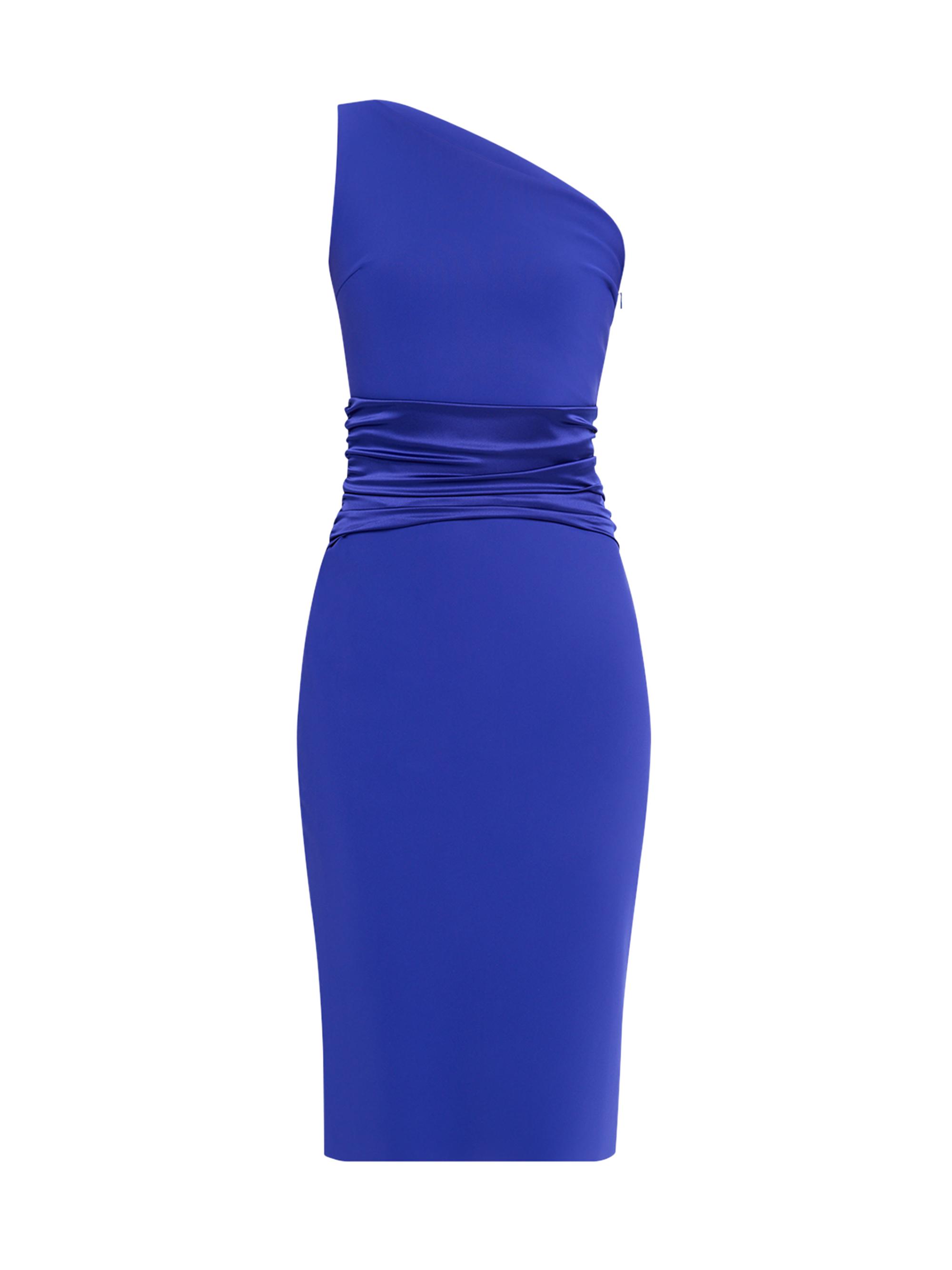 Chiara Boni La Petite Robe Women's Ruched One-Shoulder Bodycon Midi-Dress - Blue