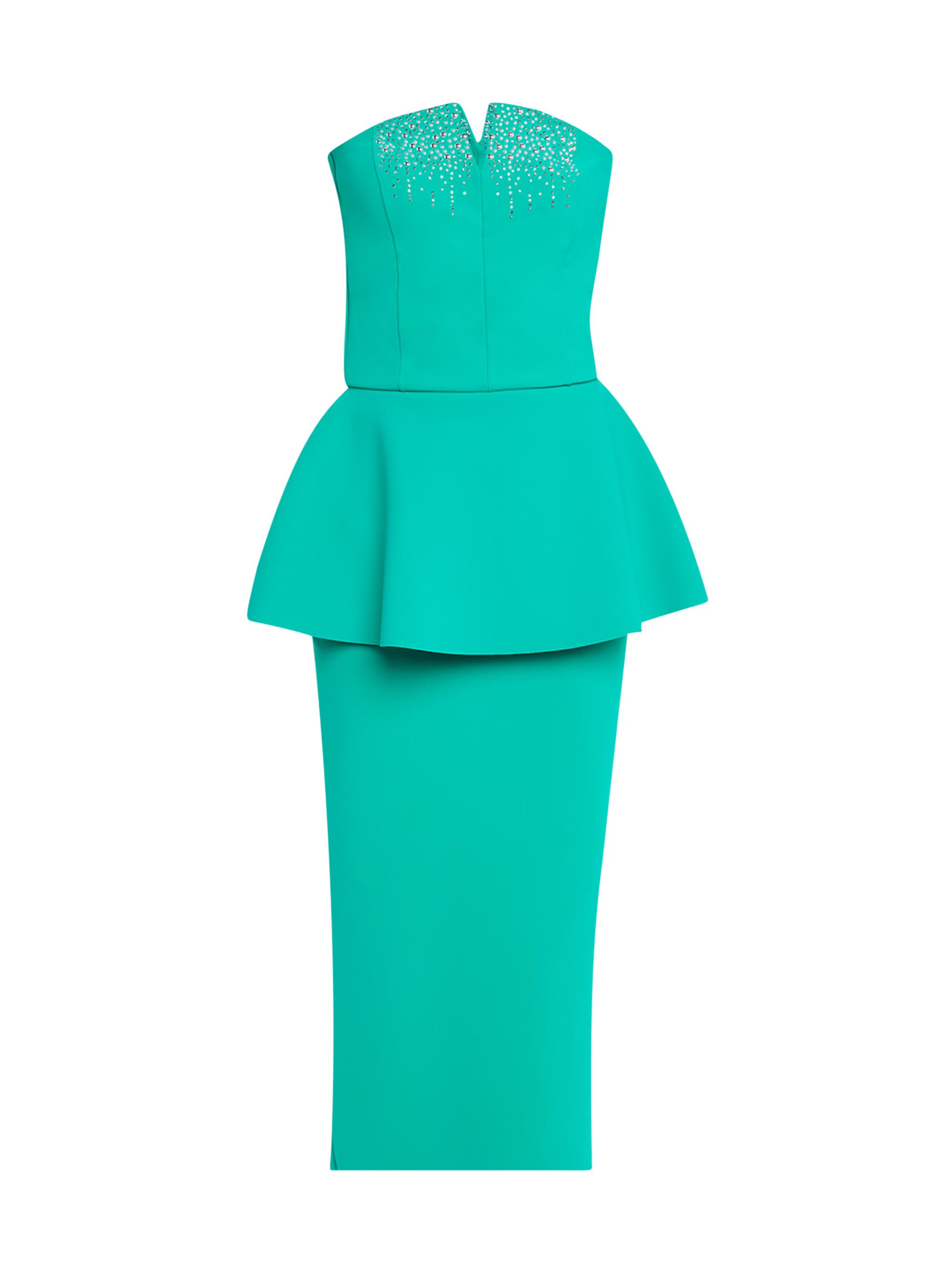 Chiara Boni La Petite Robe Embellished Strapless Peplum Midi-Dress | Saks  Fifth Avenue
