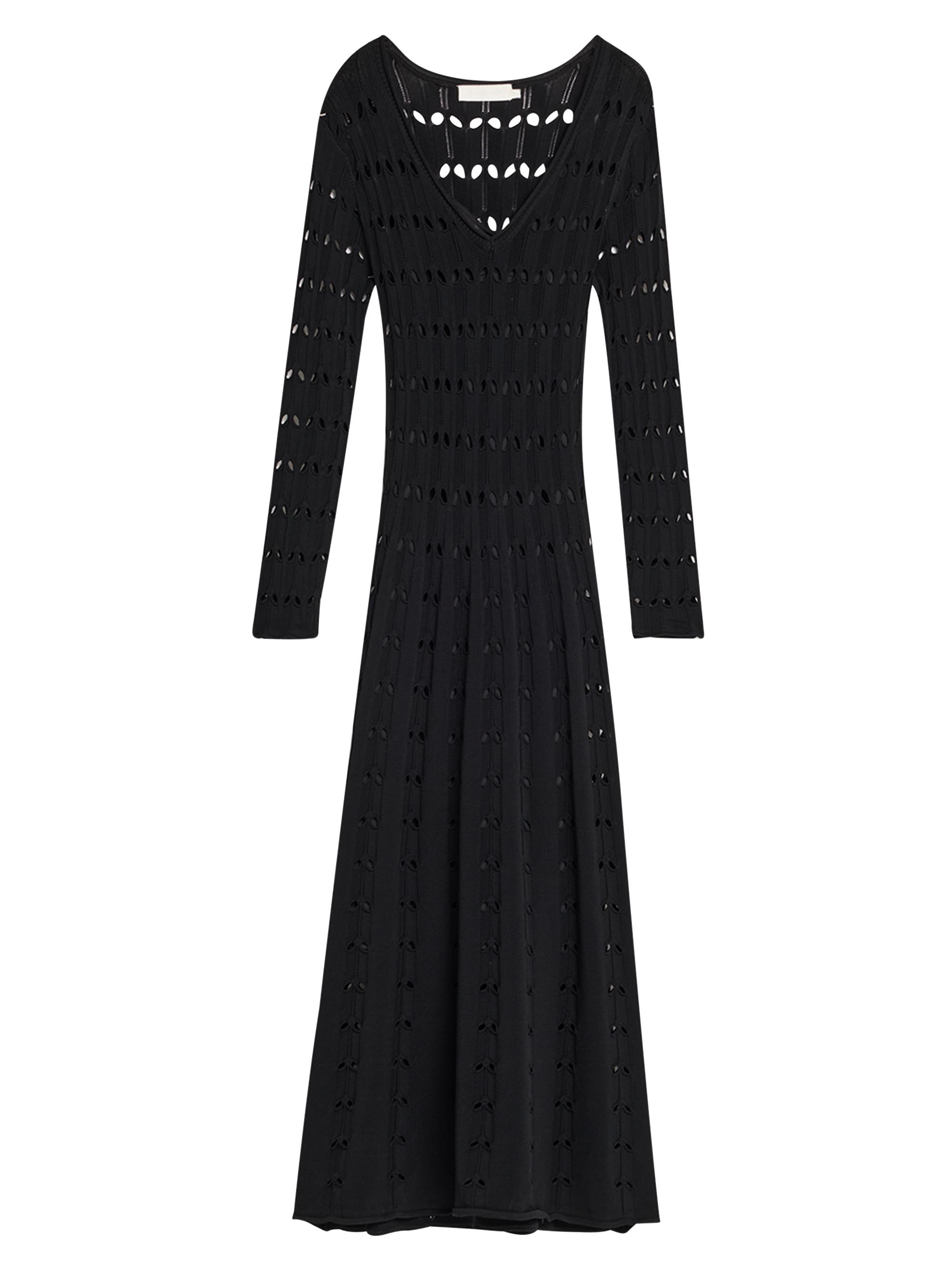 Zimmermann Women's Rhiannon Pointelle-Knit Maxi Dress - Black