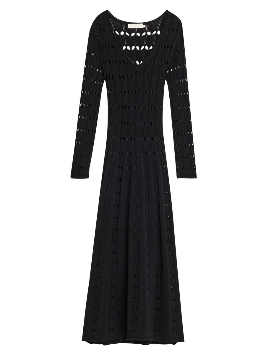 Zimmermann Women's Rhiannon Pointelle-knit Maxi Dress In Black