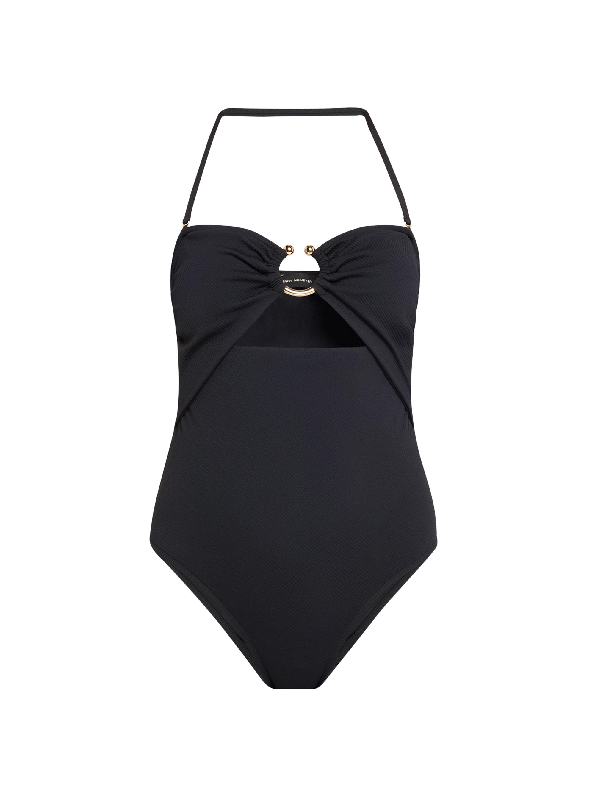 Lenny Niemeyer Swim Women's Ring Detail Bandeau One-Piece Swimsuit - Black