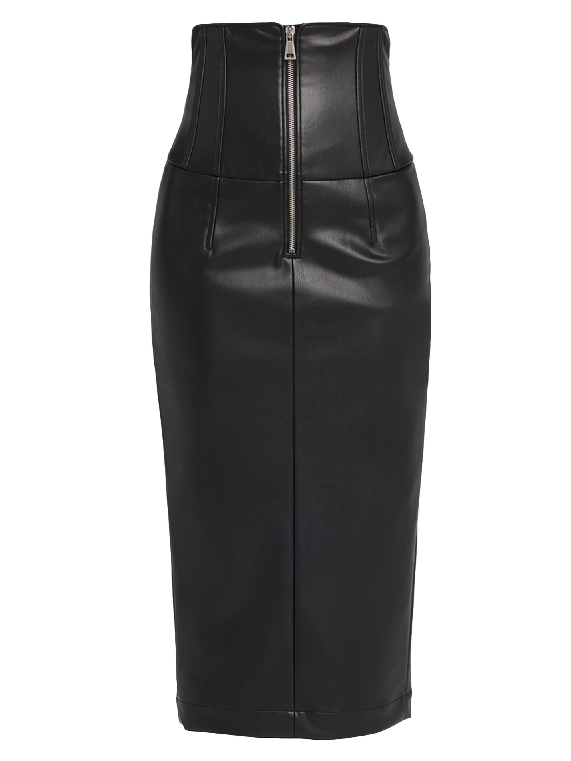 Versace Jeans Couture Women's Faux-Leather Corset Skirt - Black
