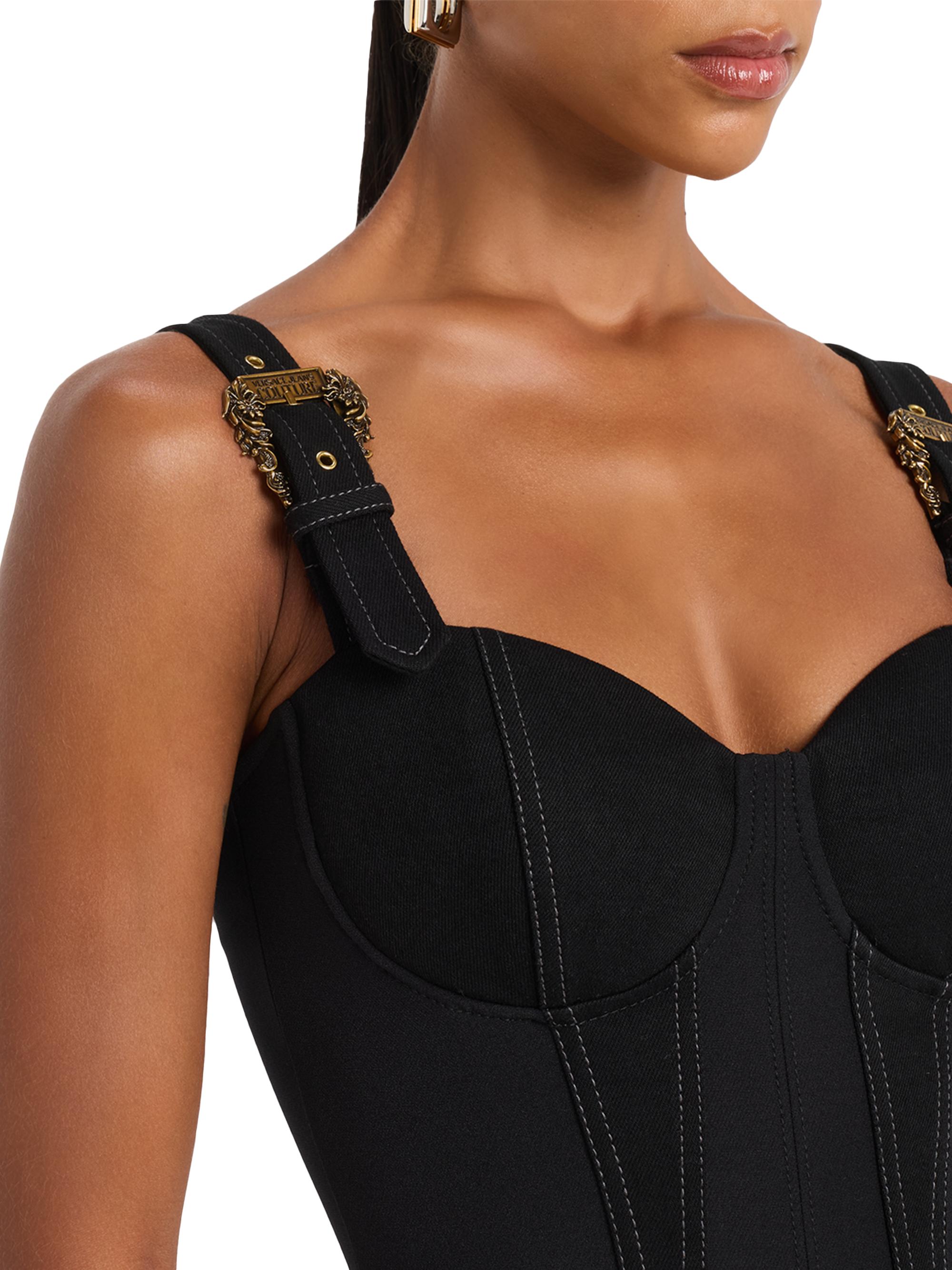 Versace Jeans Couture Denim Buckle-Strap Knee-Length Dress | Saks