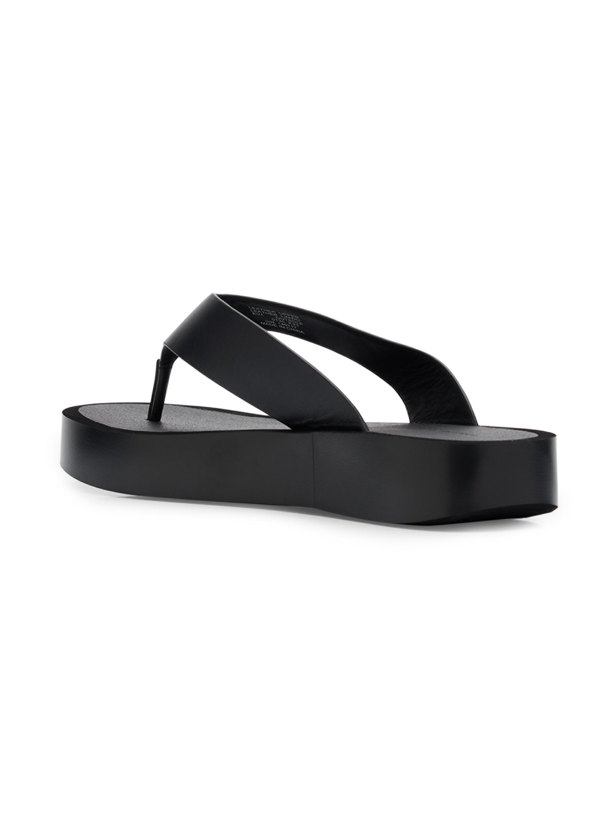 Tory Burch Women's Logo-Medallion Leather Platform Flip-Flops - Black | Thumbnail 4