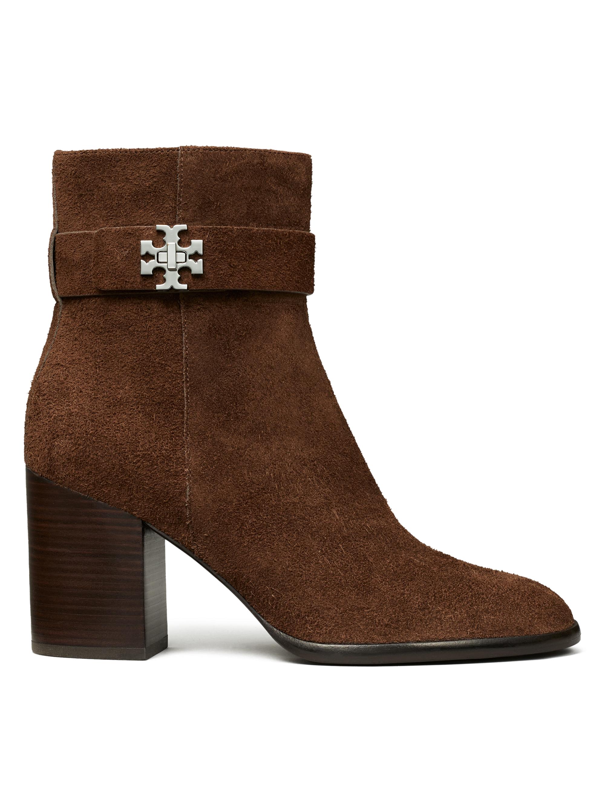 Tory Burch Turnlock 75MM Suede Ankle Boots | Saks Fifth Avenue