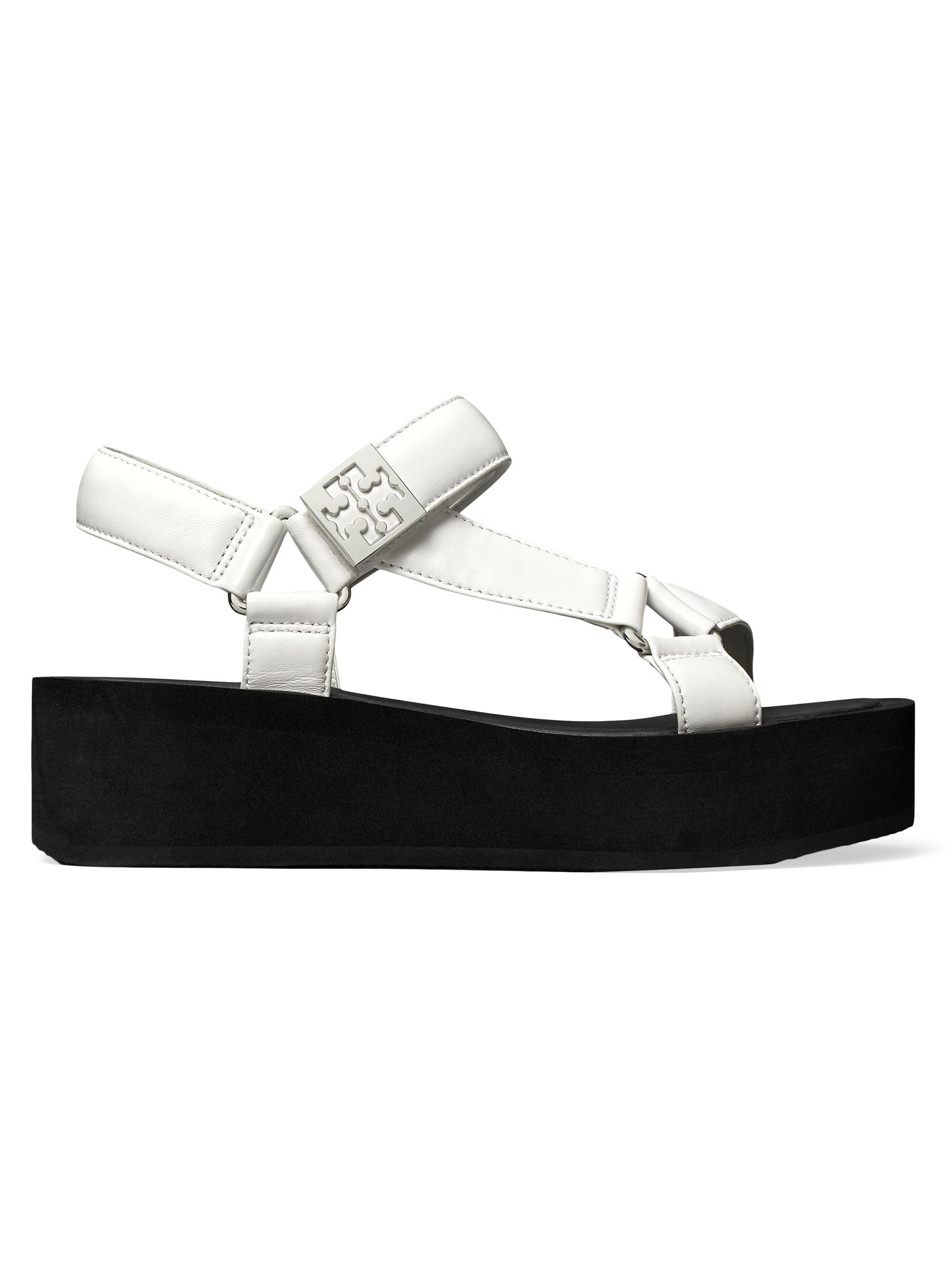 Tory Burch Women's Mellow 50MM Leather Platform Sandals - Optic White