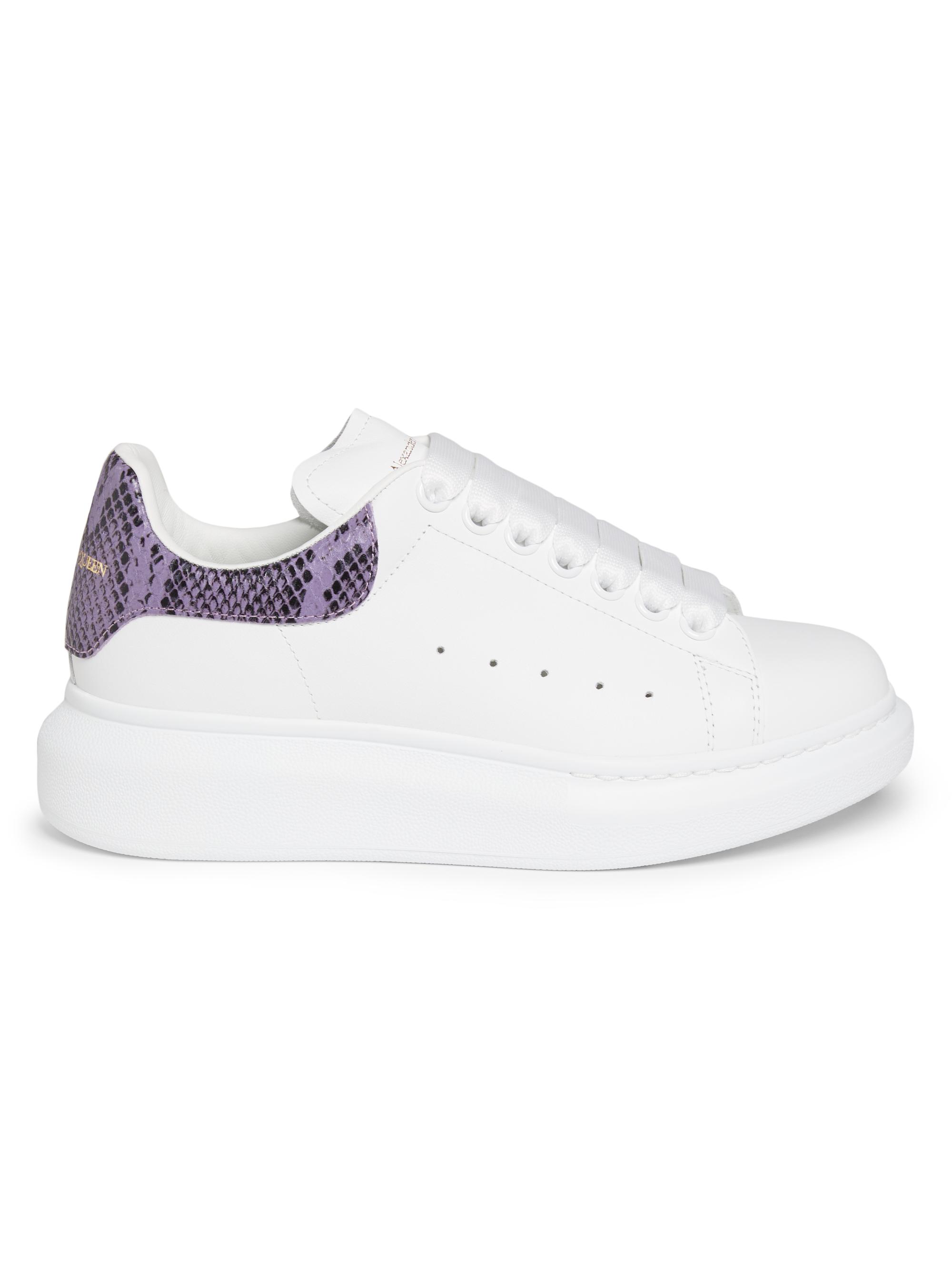 McQueen Women's Python Counter Oversized Sneakers - White Multi Lilac