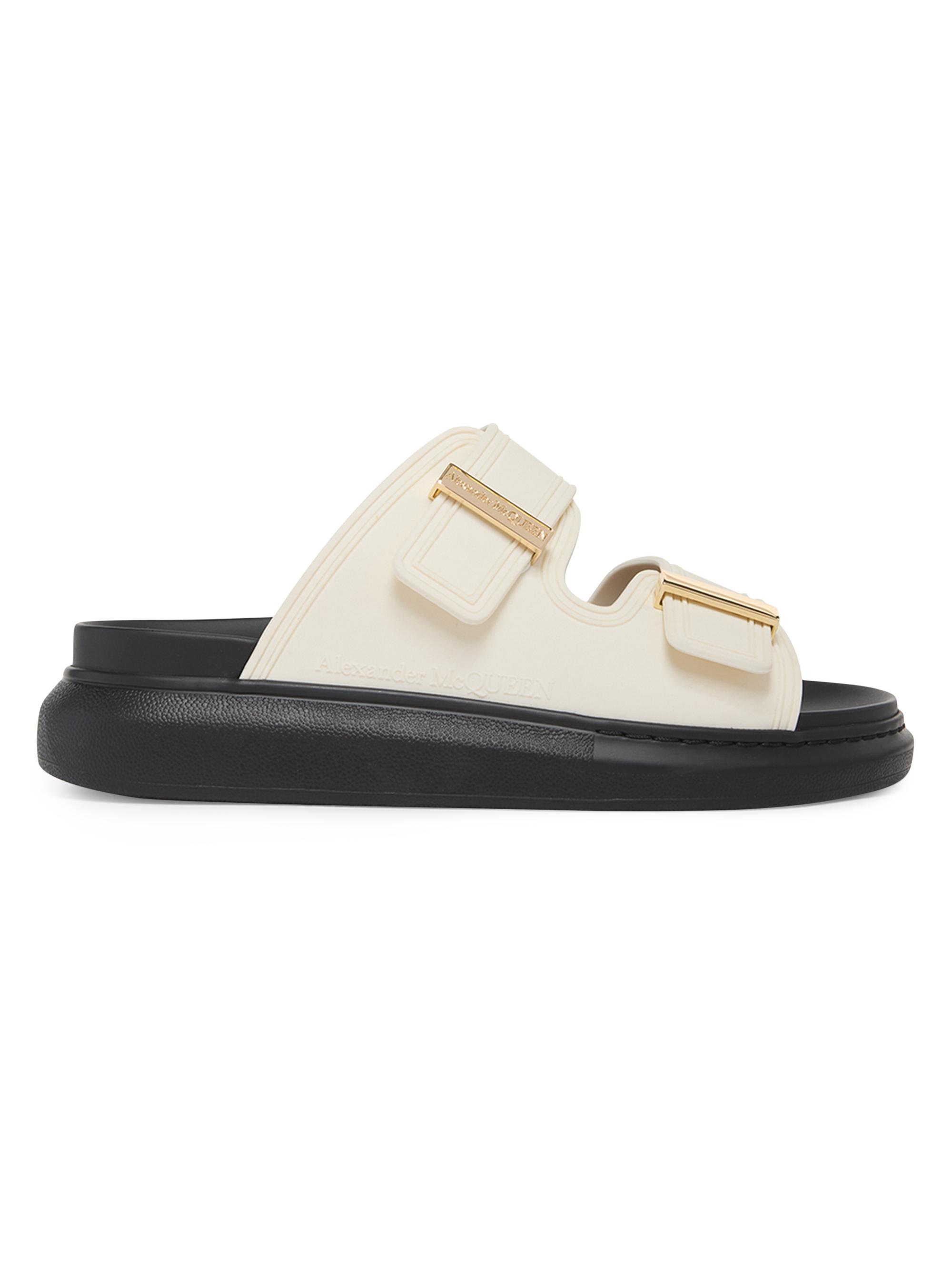 McQueen Women's 40MM Double-Band Sandals - White Black