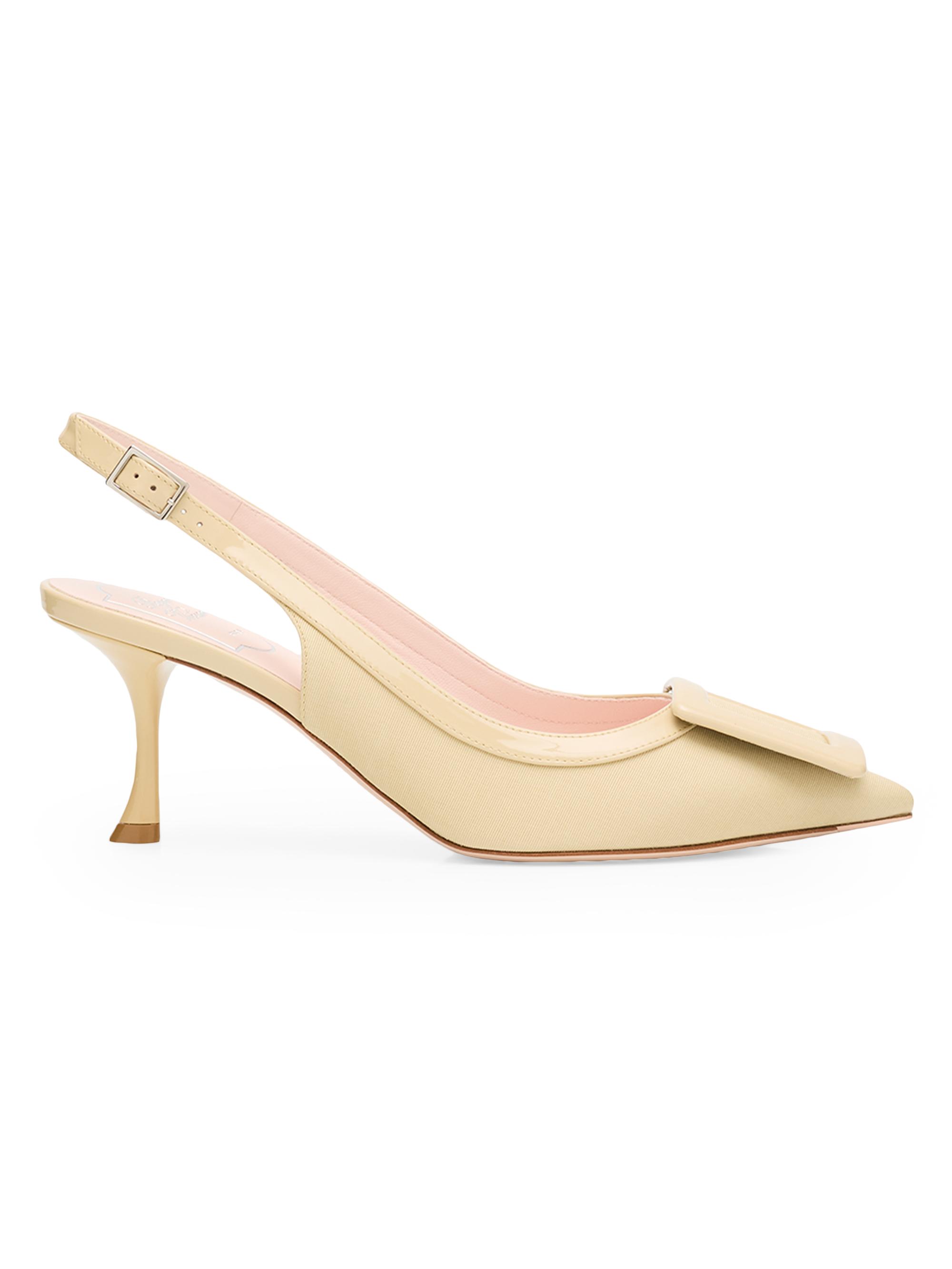 Roger Vivier Women's Viv in the City 65MM Leather Slingback Pumps - Beige