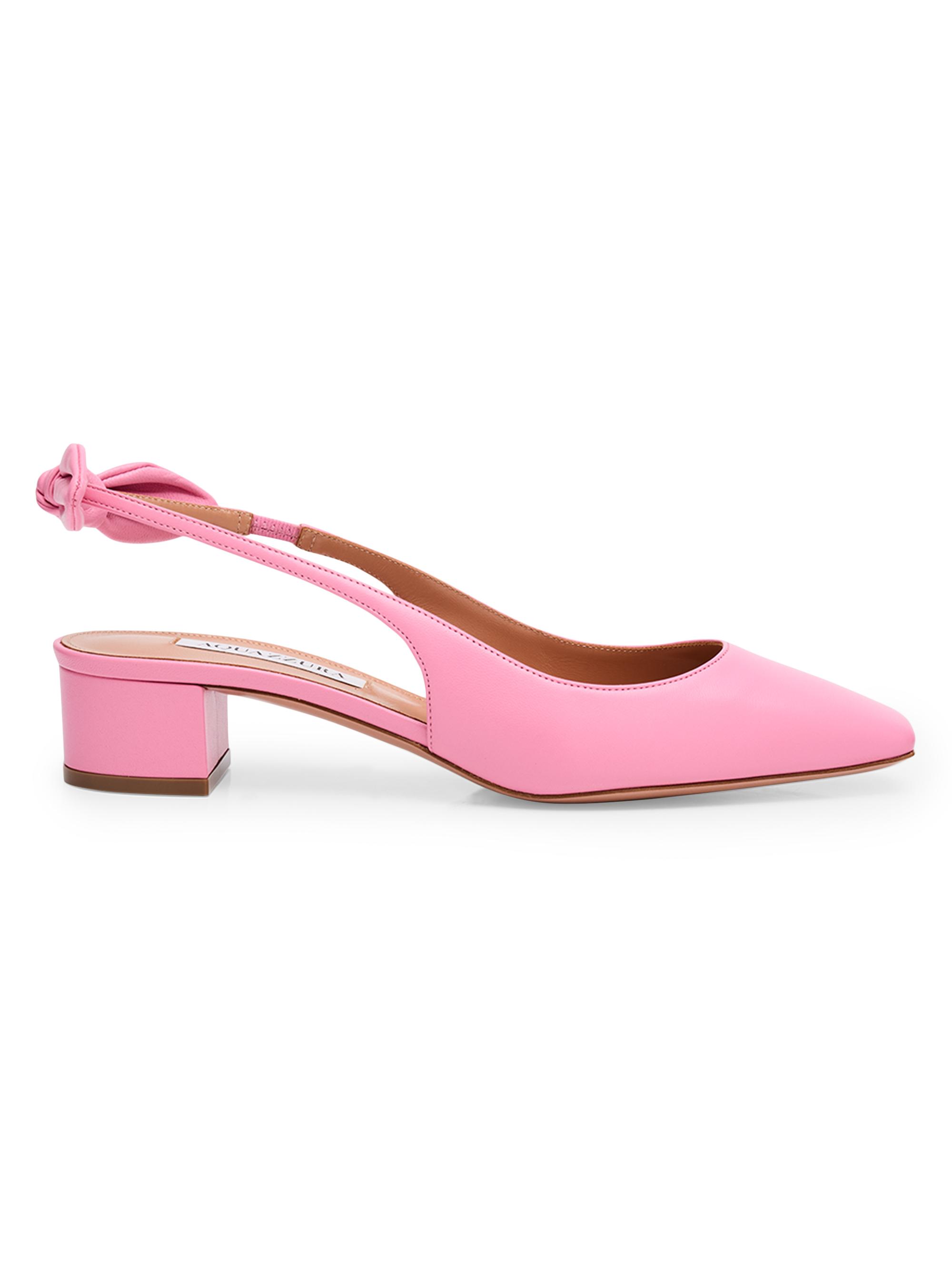 Aquazzura Women's Very 35MM Leather Slingback Pumps - Bright Pink