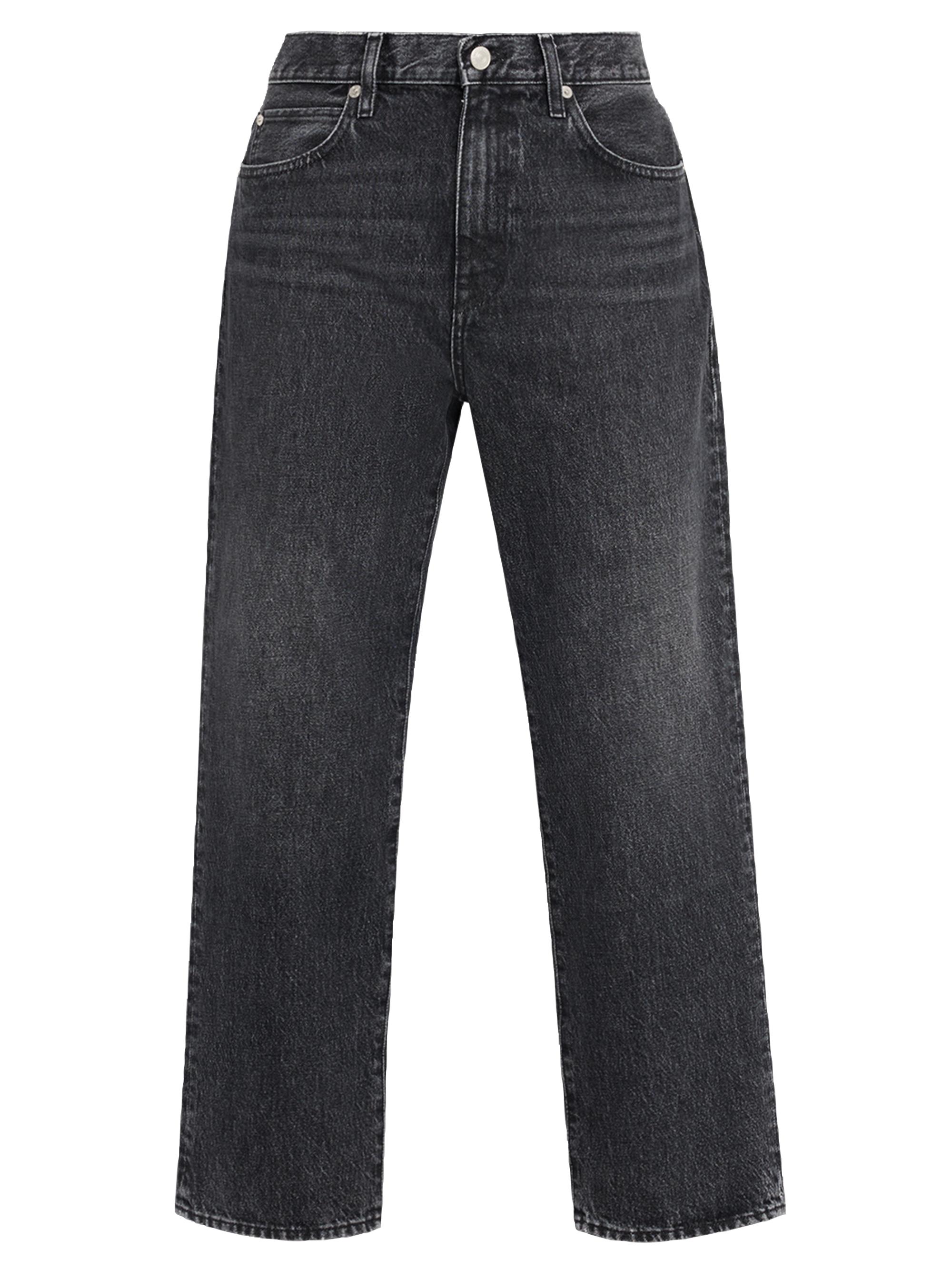 FRAME Women's The Hang Mid-Rise Wide-Leg Crop Jeans - Black