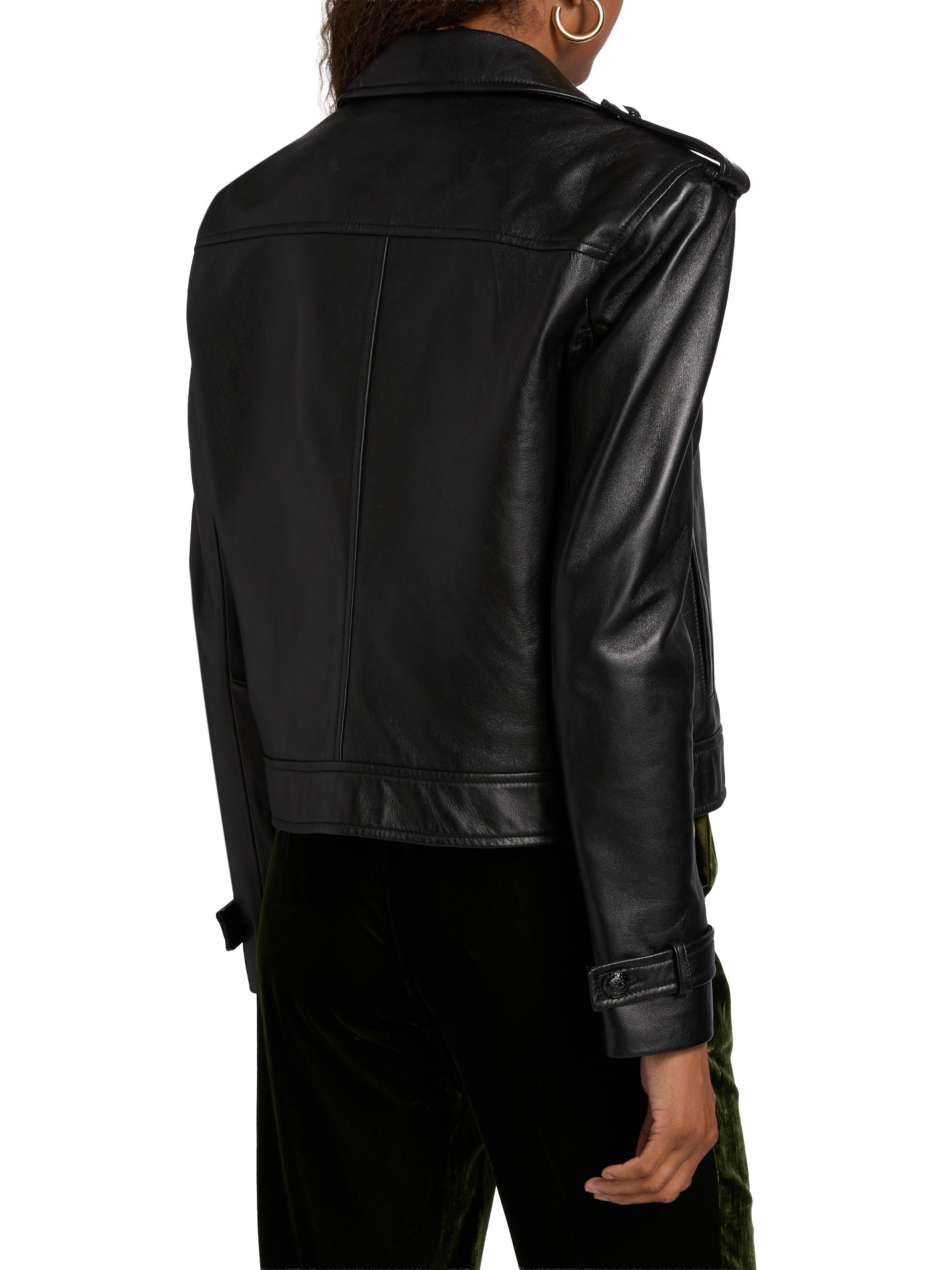 OY(オーワイ)ストリートクロップレザーミックストレンチジャケット L'AGENCE Xoey Cropped Leather Trench Jacket | Saks Fifth Avenue
