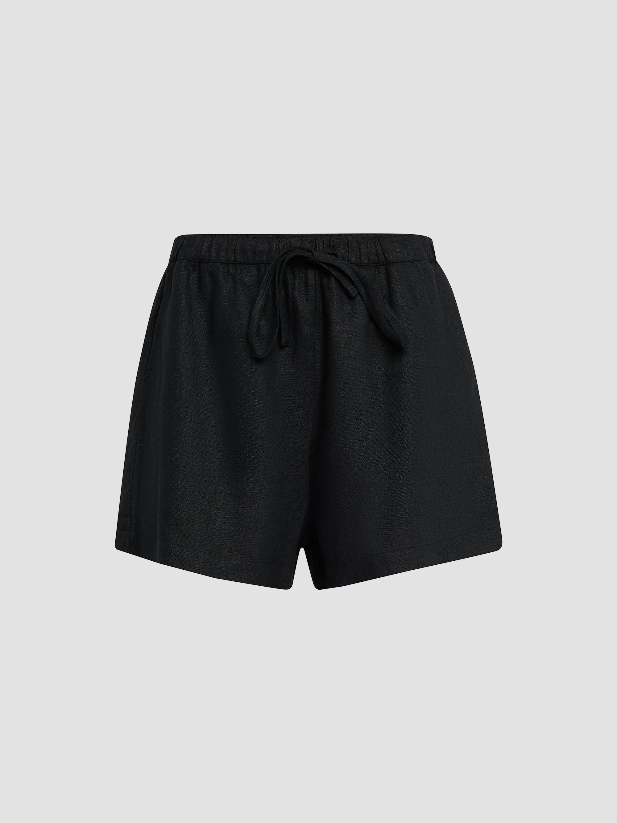 DÔEN Larue Pleated Linen Shorts | Saks Fifth Avenue