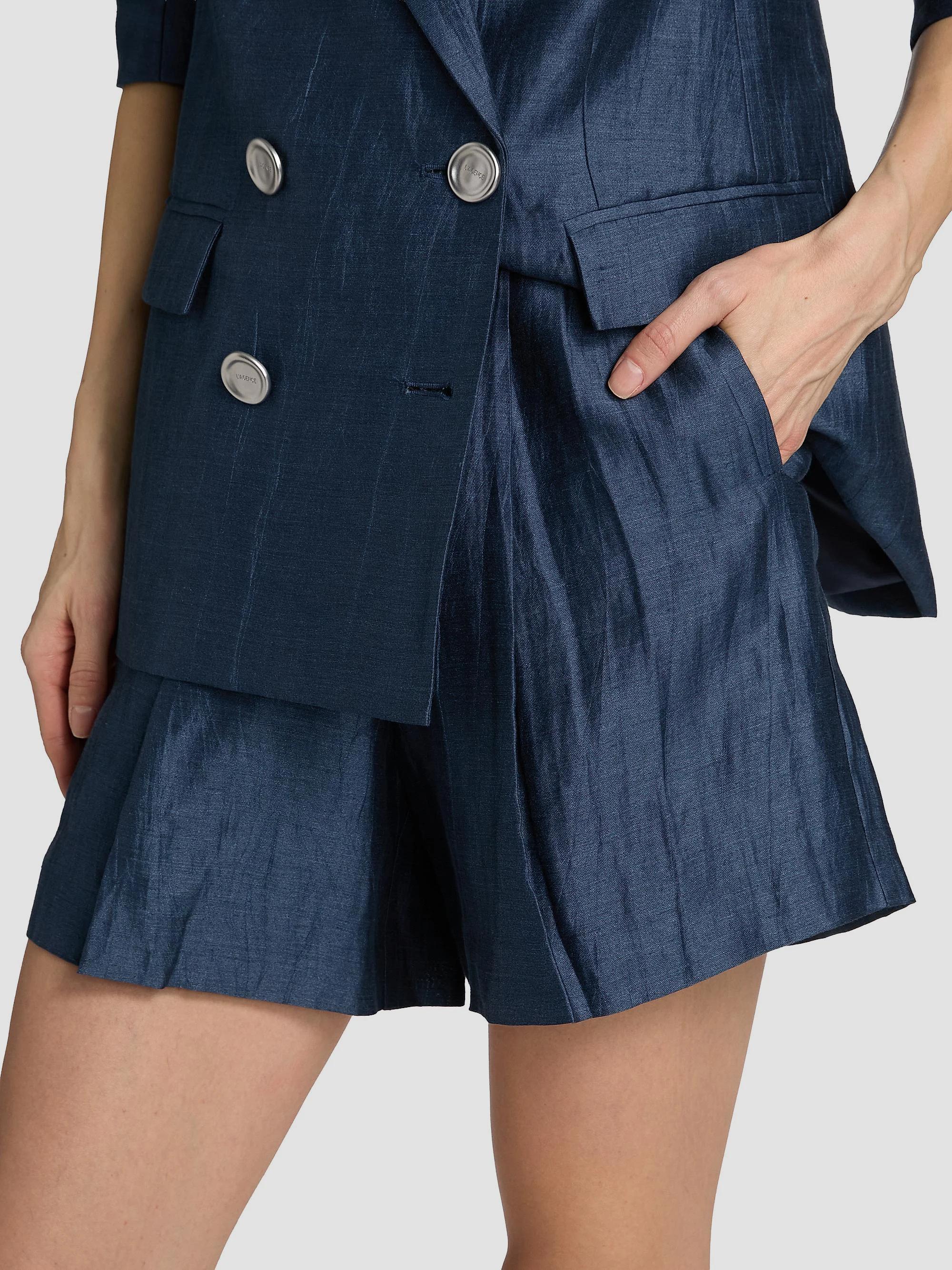 L'AGENCE Hadleigh Linen-Nylon Shorts | Saks Fifth Avenue