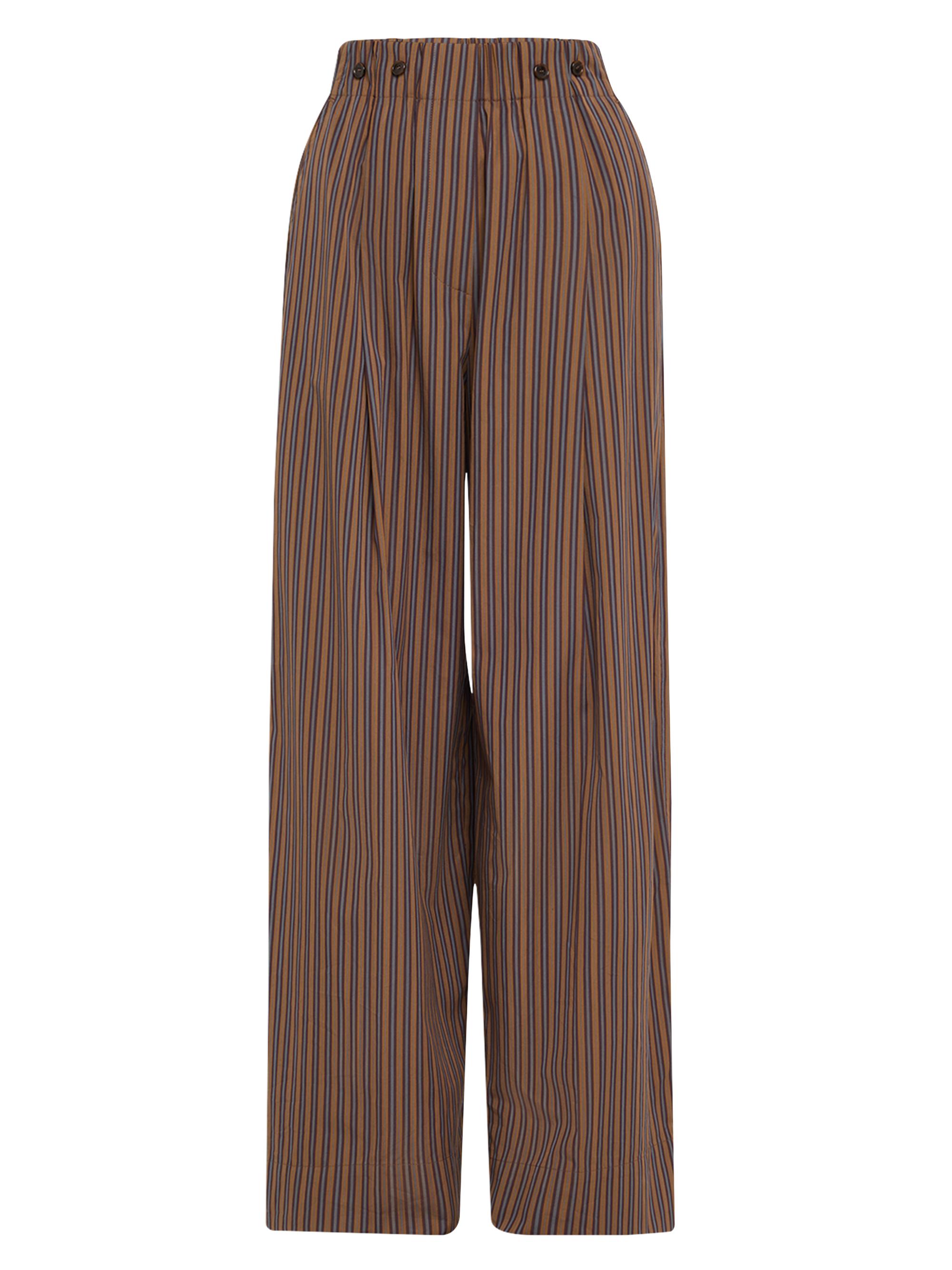 A.L.C. Women's Emmett Pinstriped Wide-Leg Pants - Brown Pattern