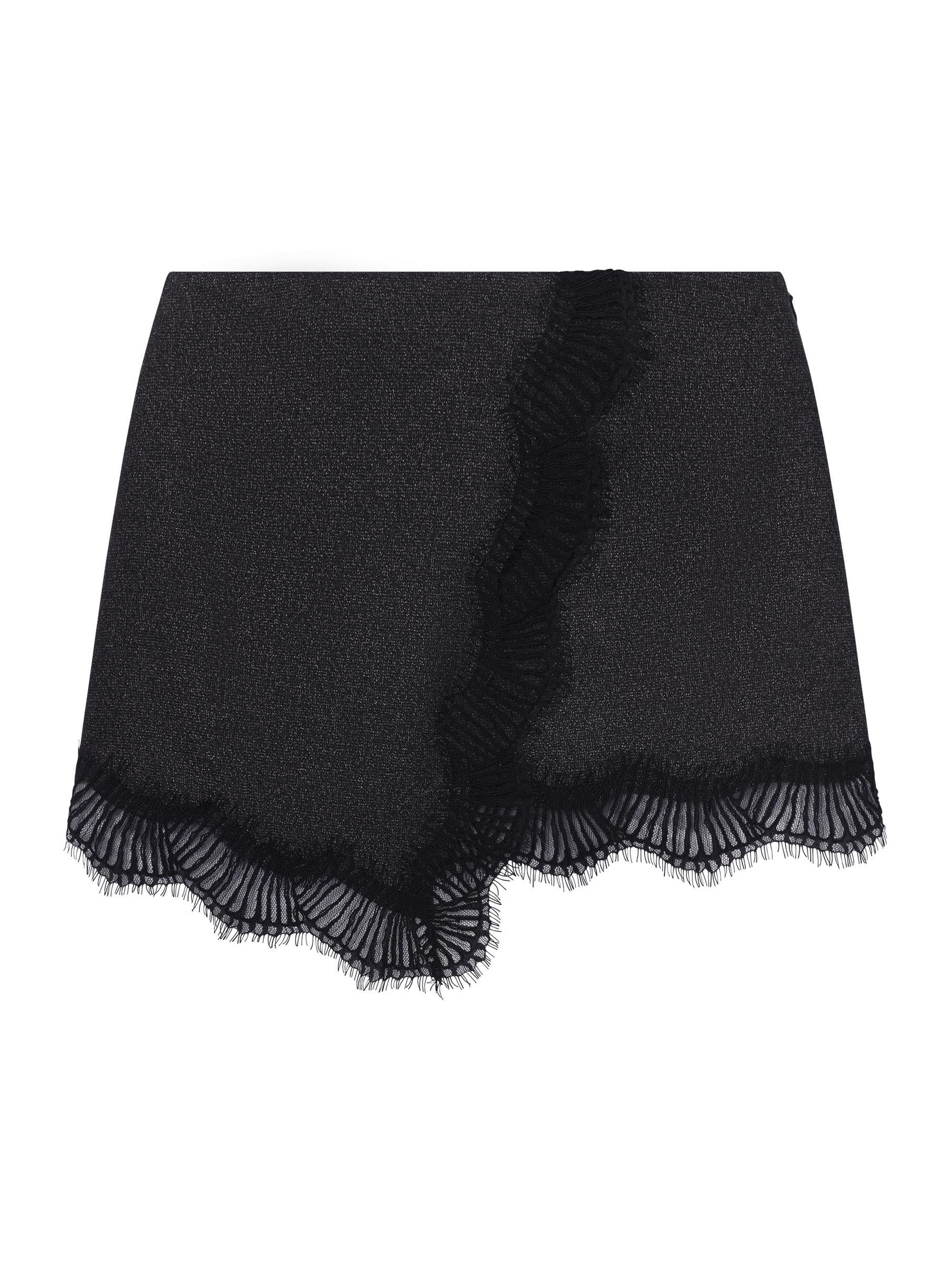 A.L.C. Women's Sophia Asymmetric Lace-Trimmed Miniskirt - Ganache Black