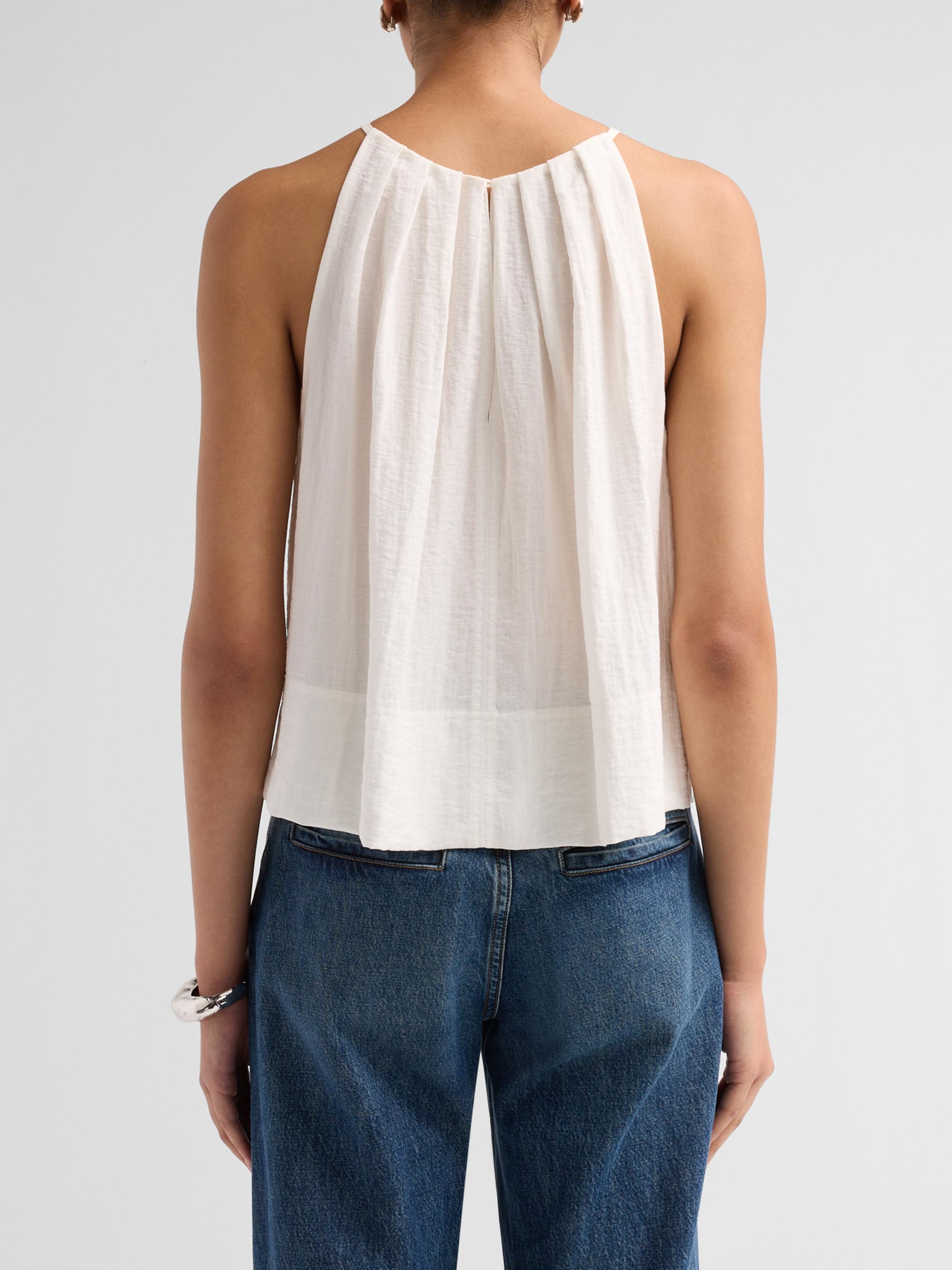 A.L.C. Women's Caroline Pleated Halter Top - White | Thumbnail 3