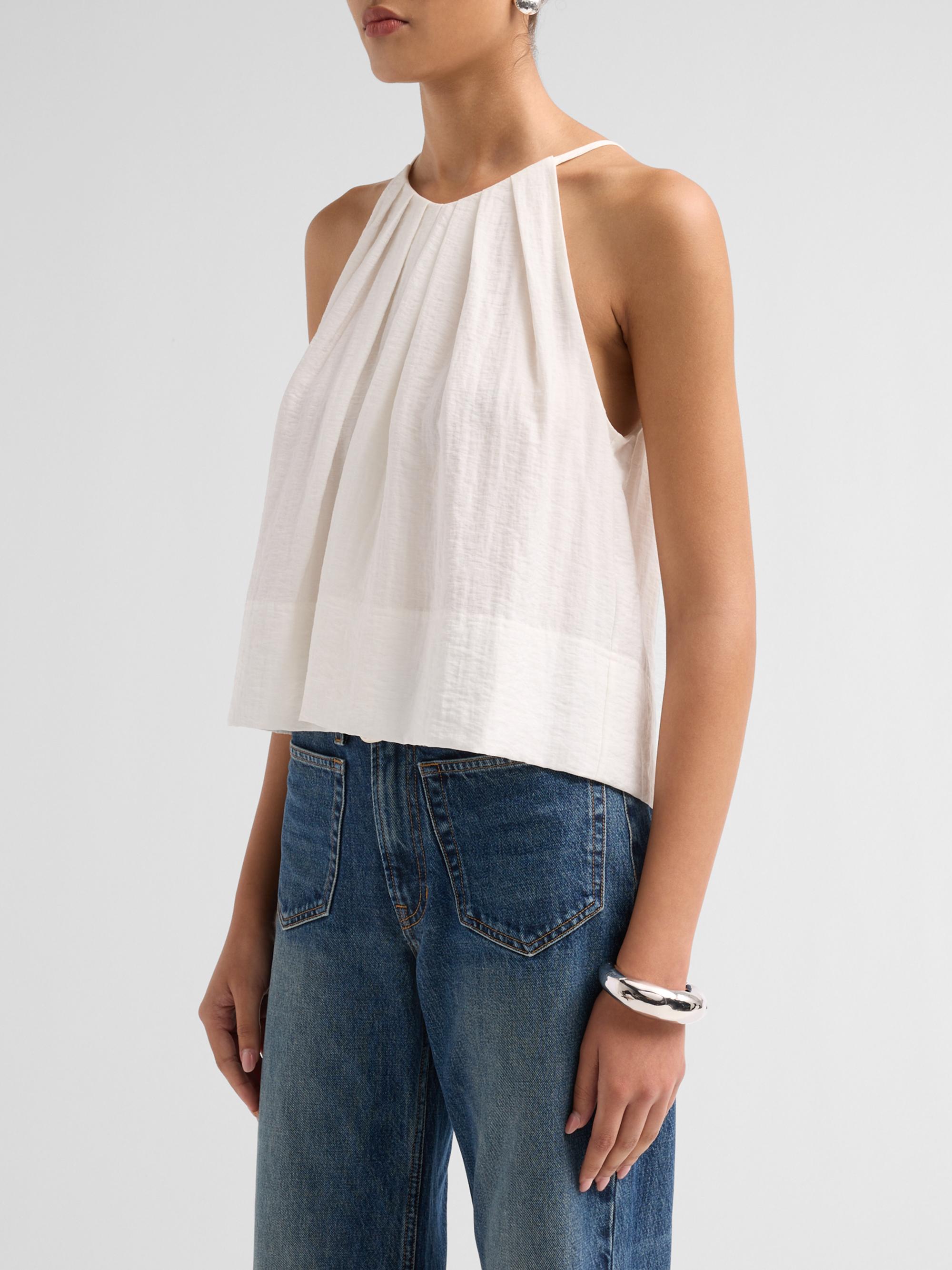 A.L.C. Women's Caroline Pleated Halter Top - White | Thumbnail 4