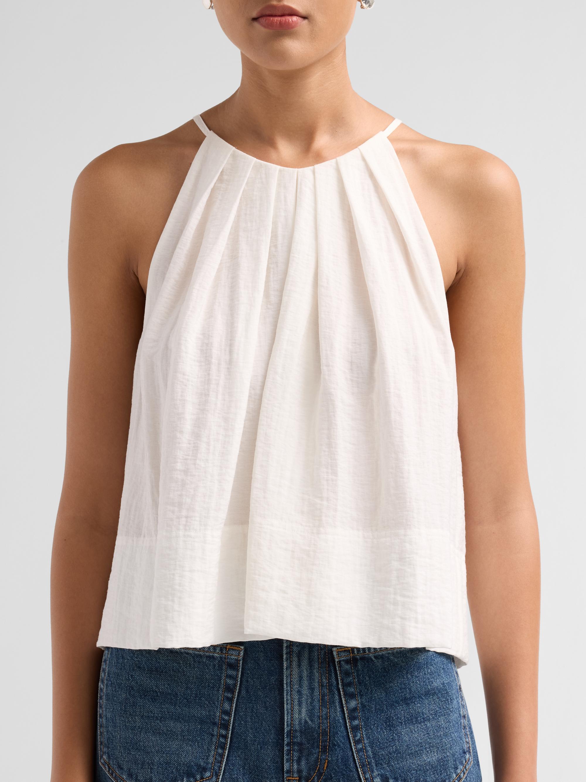 A.L.C. Women's Caroline Pleated Halter Top - White | Thumbnail 5