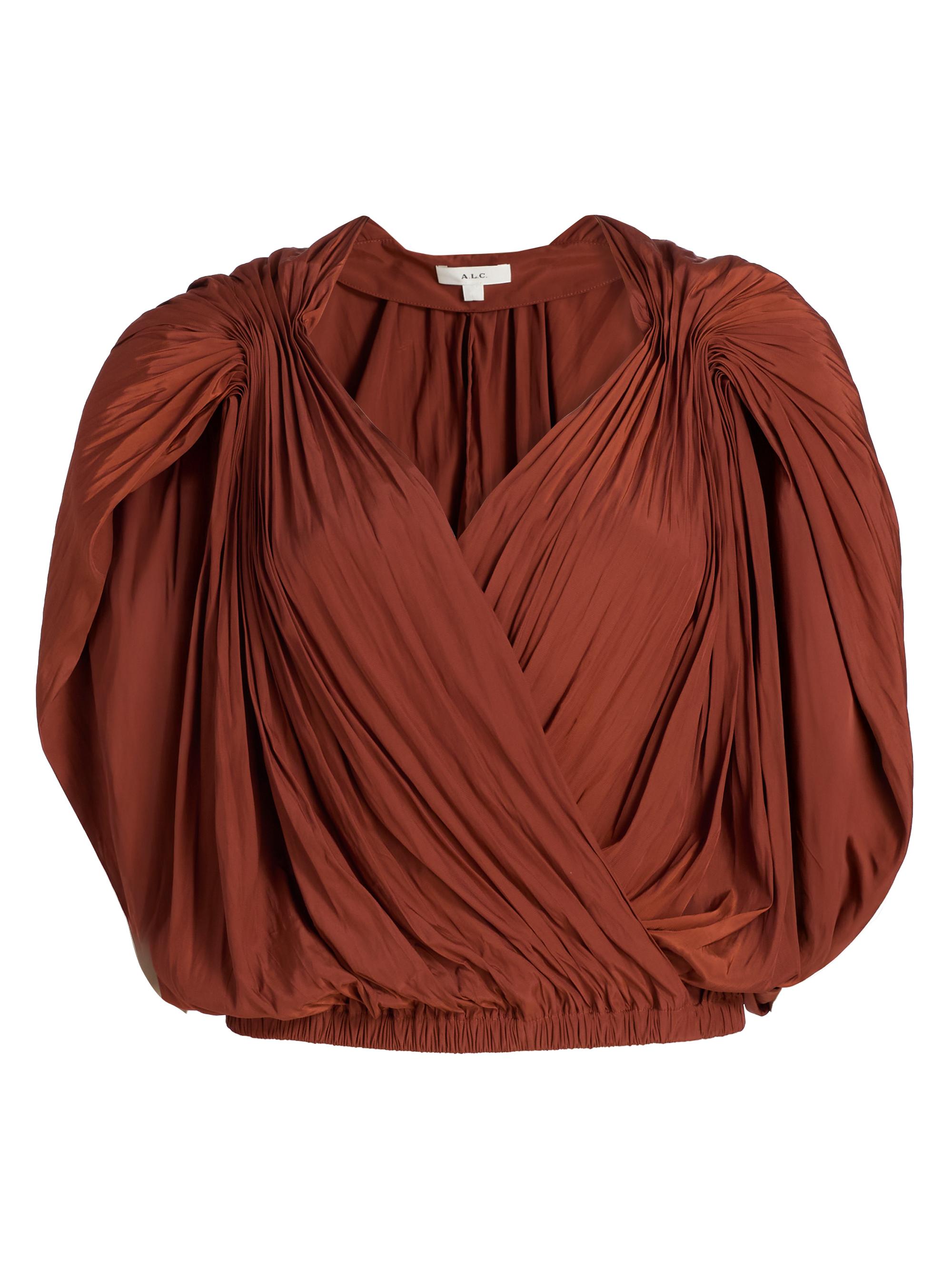 A.L.C. Women's Vivian Gathered Blouse - Deep Sequioa