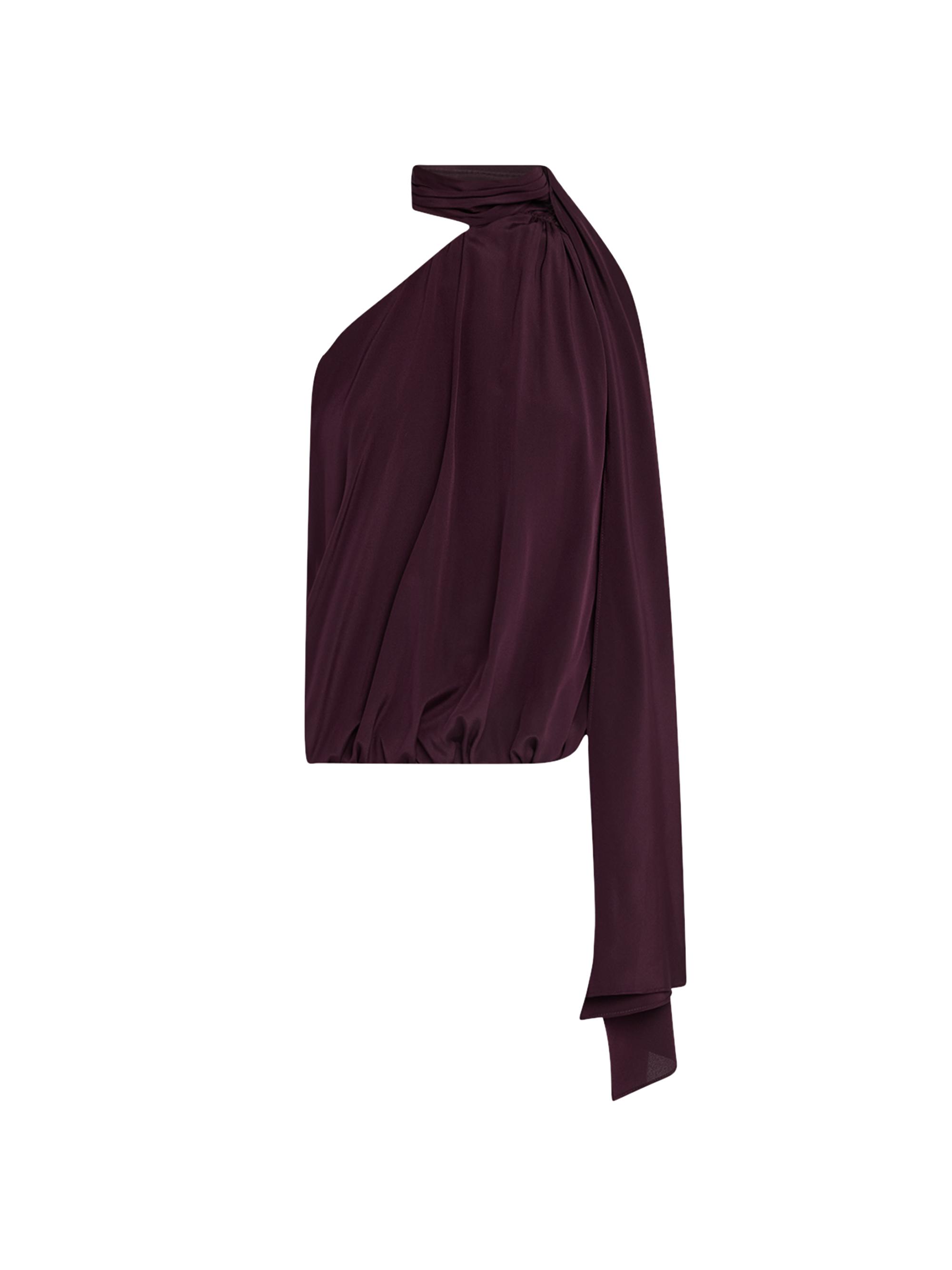 A.L.C. Women's Celeste Stretch Silk Tieneck Top - Plum