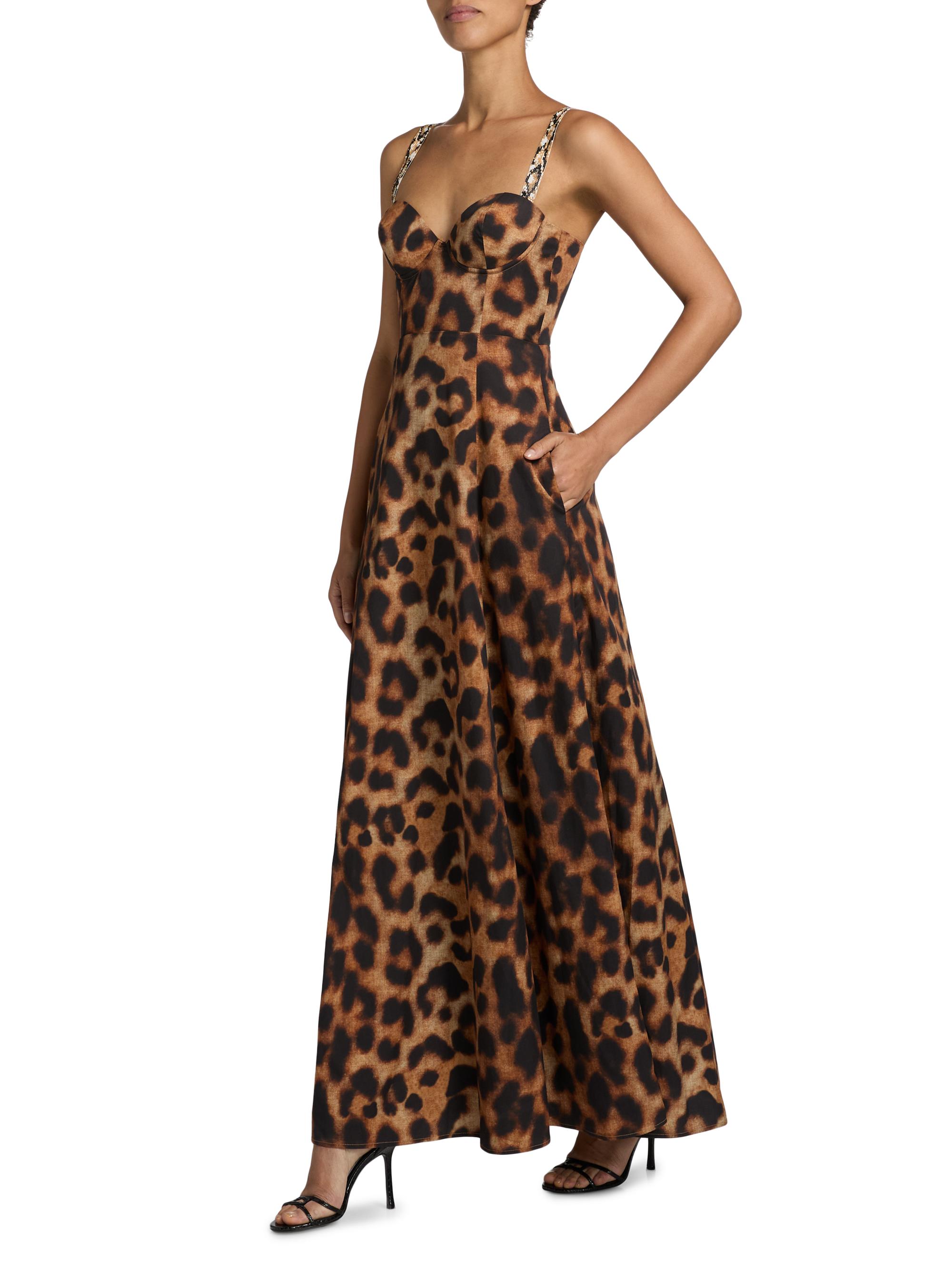 L'AGENCE Sutton Leopard Bustier Gown | Saks Fifth Avenue