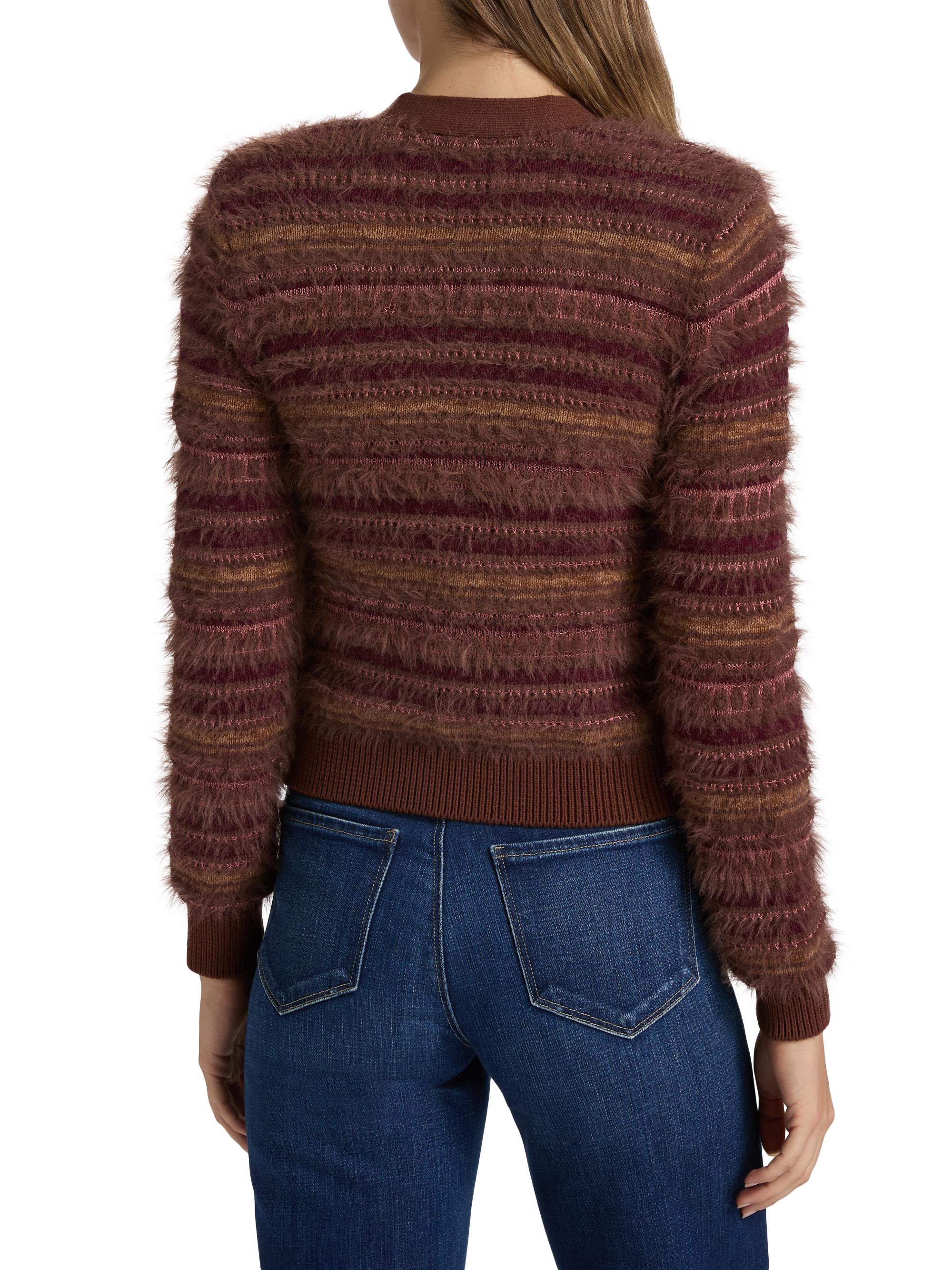 L'AGENCE Ariadne Striped V-Neck Cardigan | Saks Fifth Avenue