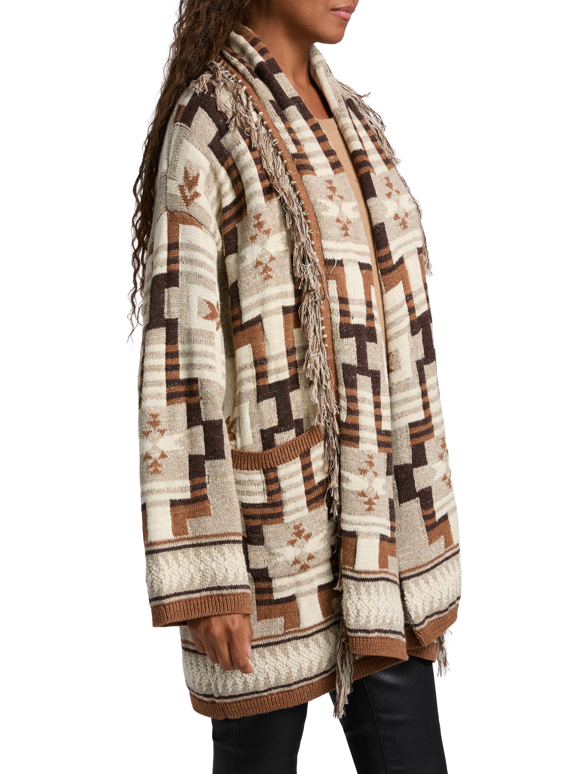 L'AGENCE Jair Jacquard Fringe Cardigan | Saks Fifth Avenue