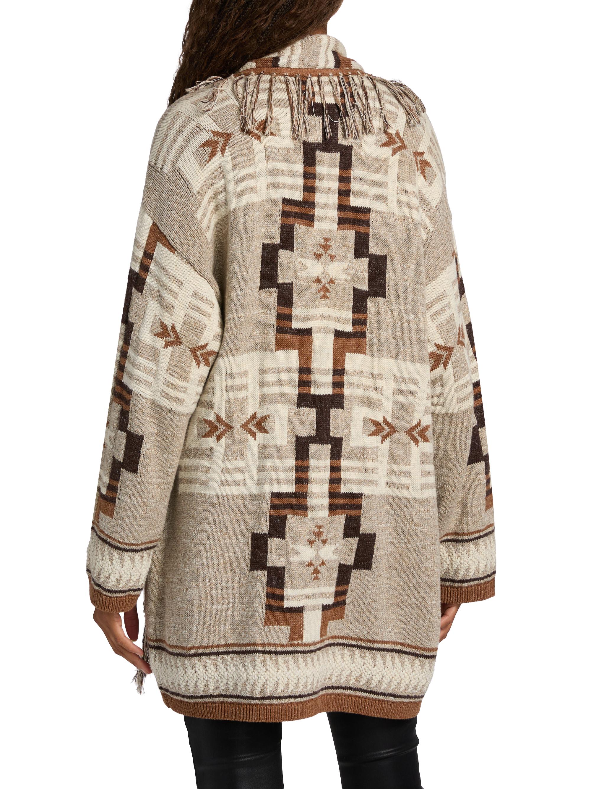 L'AGENCE Jair Jacquard Fringe Cardigan | Saks Fifth Avenue