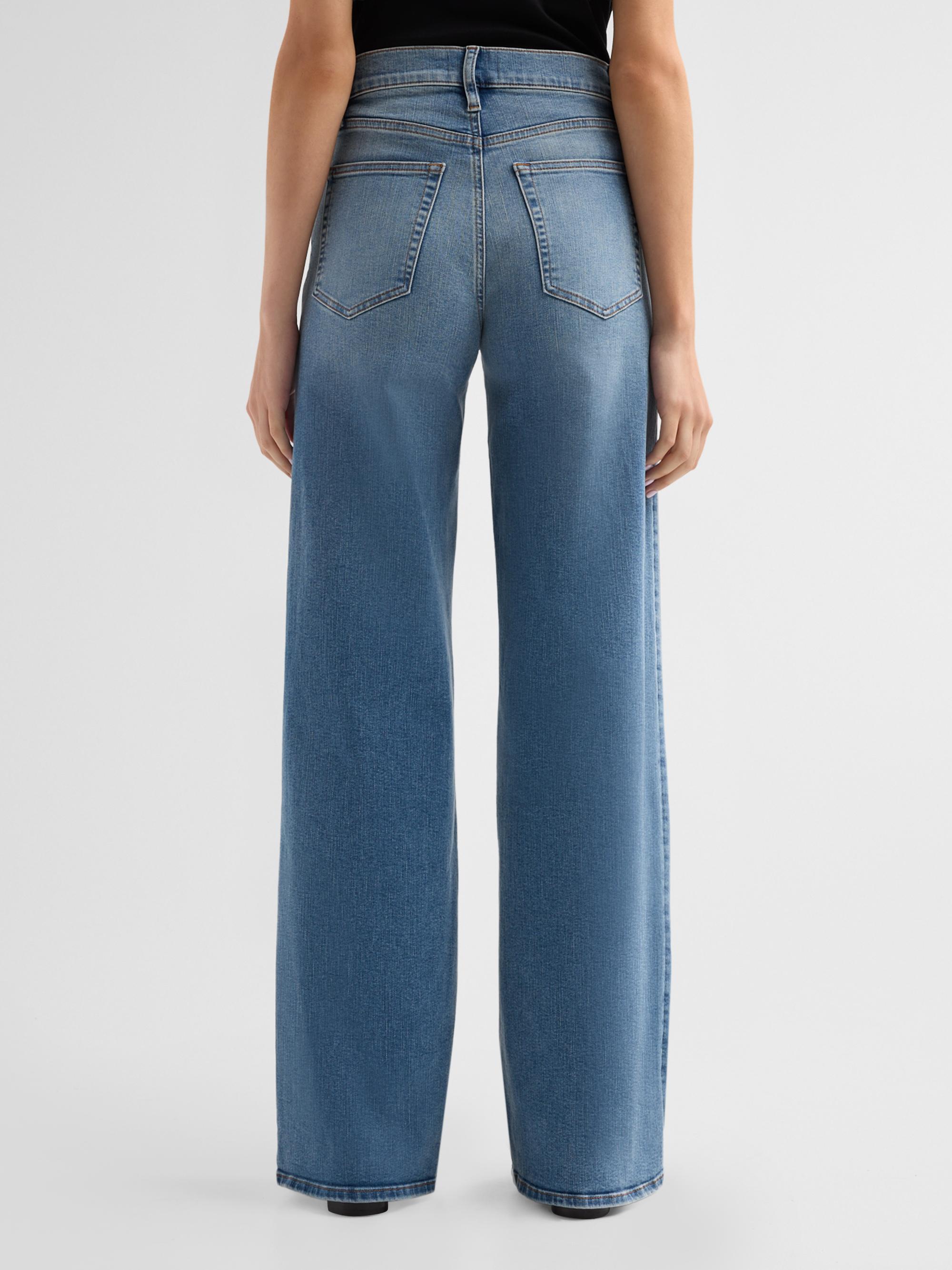FRAME Women's Le Slim Palazzo Long Jeans - Gossamer | Thumbnail 3