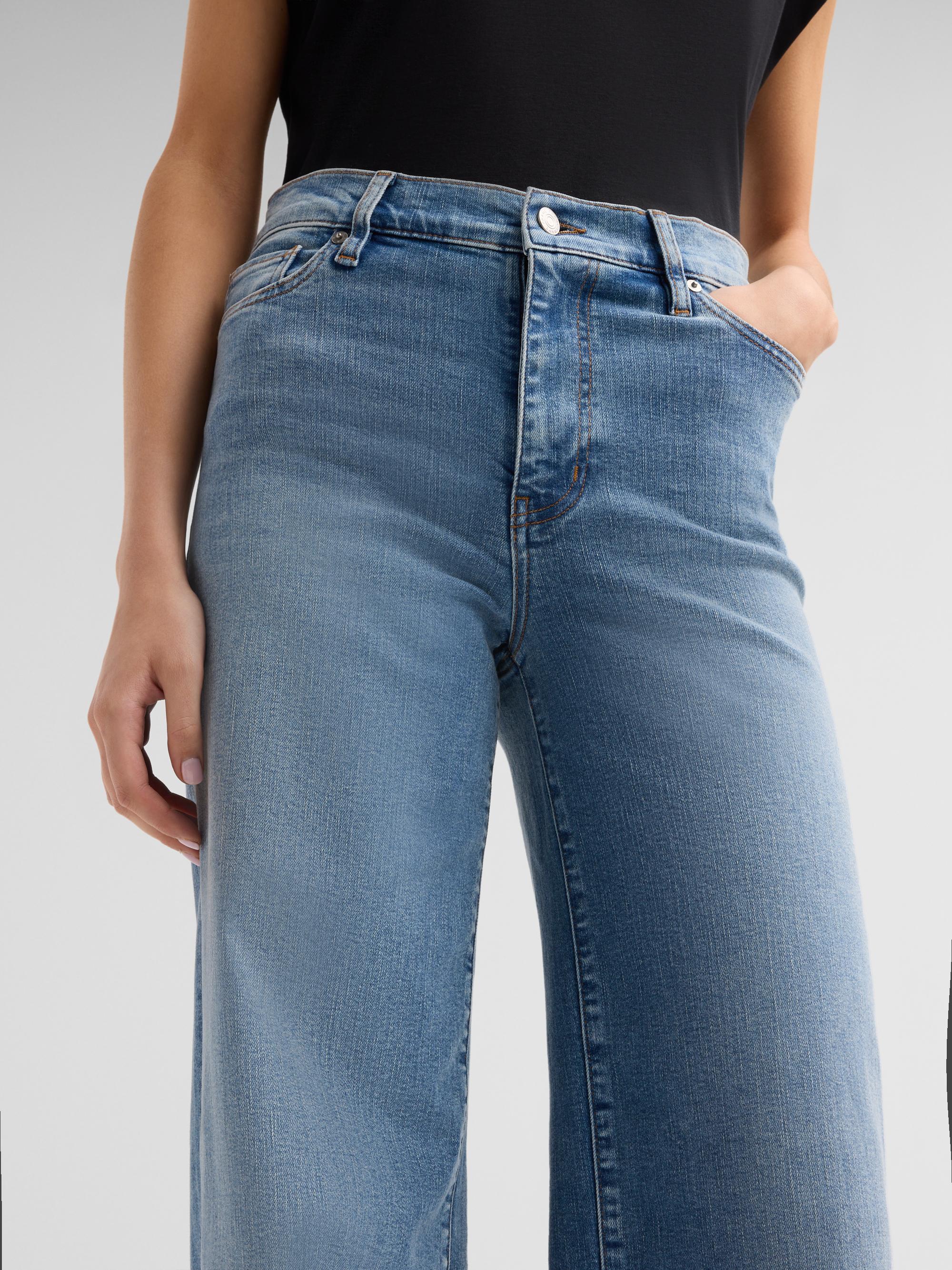 FRAME Women's Le Slim Palazzo Long Jeans - Gossamer | Thumbnail 5