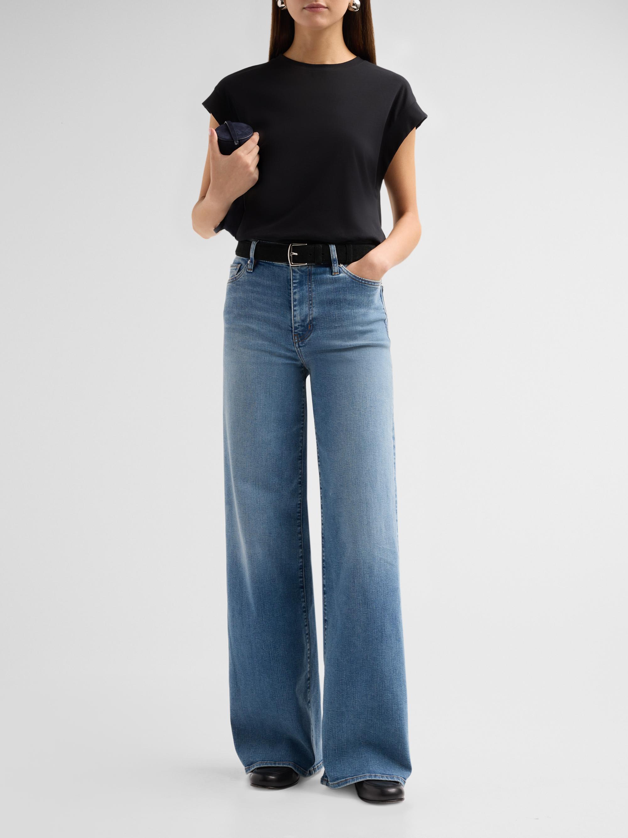 FRAME Women's Le Slim Palazzo Long Jeans - Gossamer | Thumbnail 2