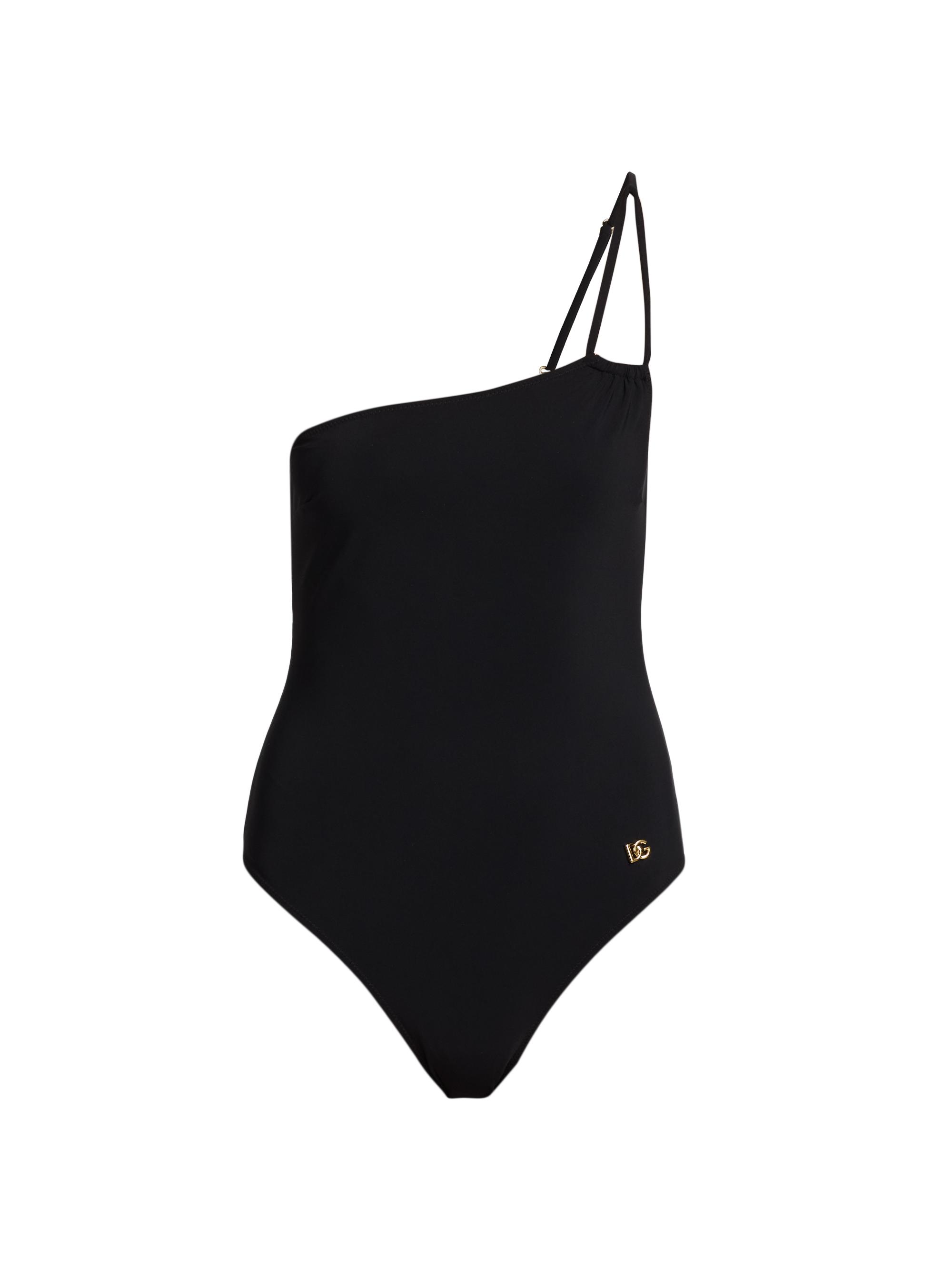 Dolce & Gabbana Women's One-Shoulder One-Piece Swimsuit - Nero