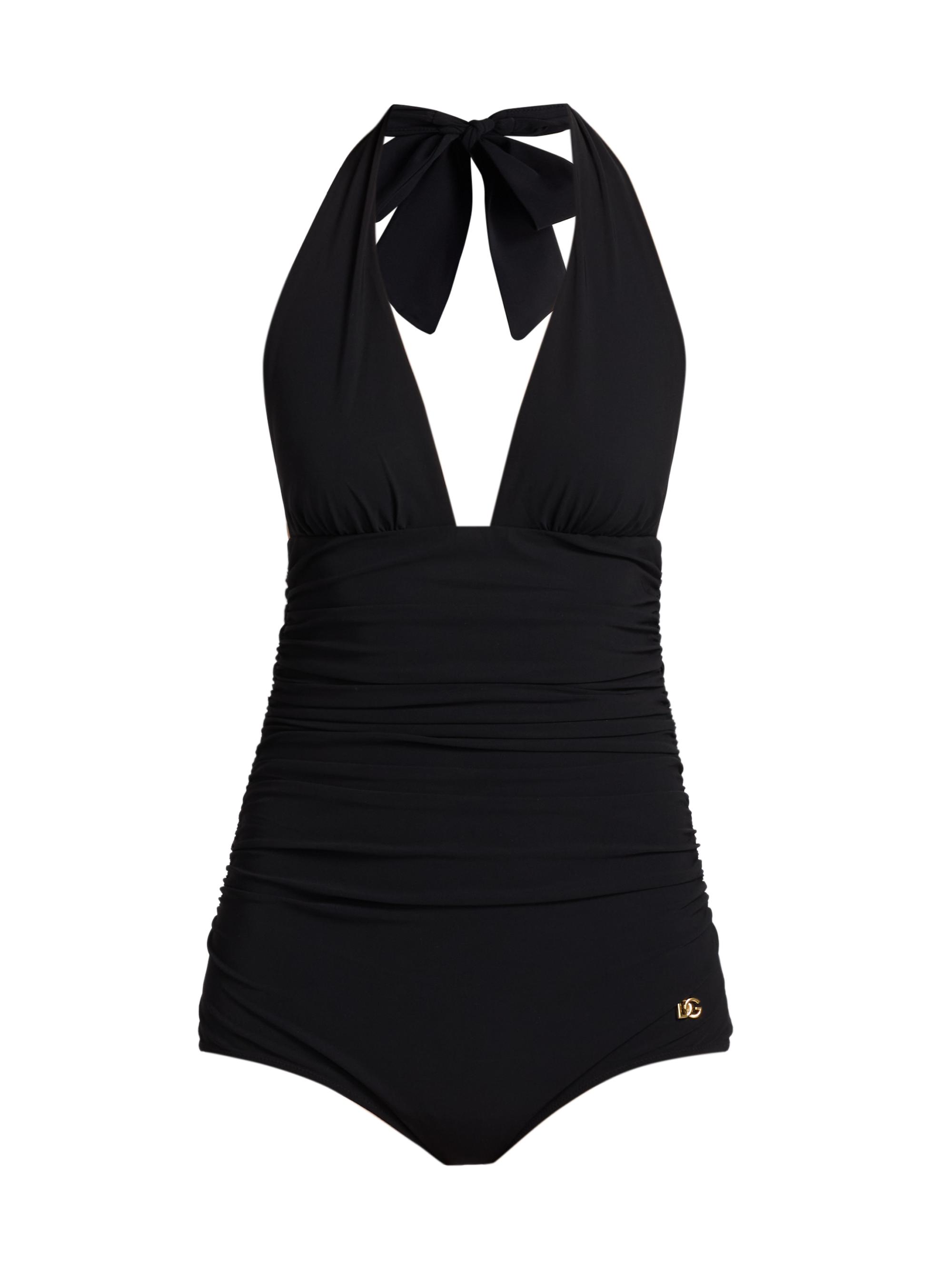 Dolce & Gabbana Women's Jersey One-Piece Halter Swimsuit - Nero