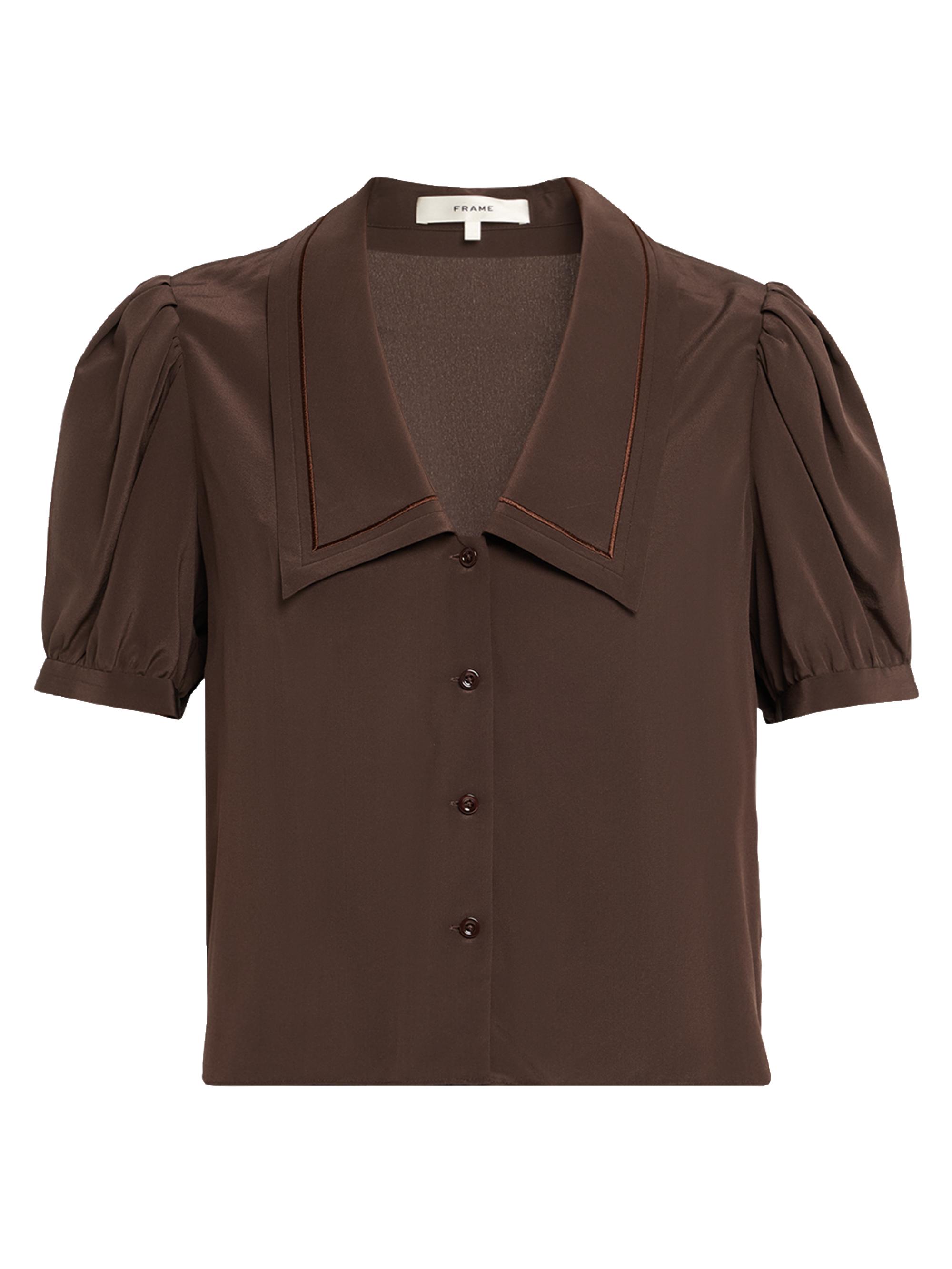 Frame Women's The Sailor Silk Blouse - Brown