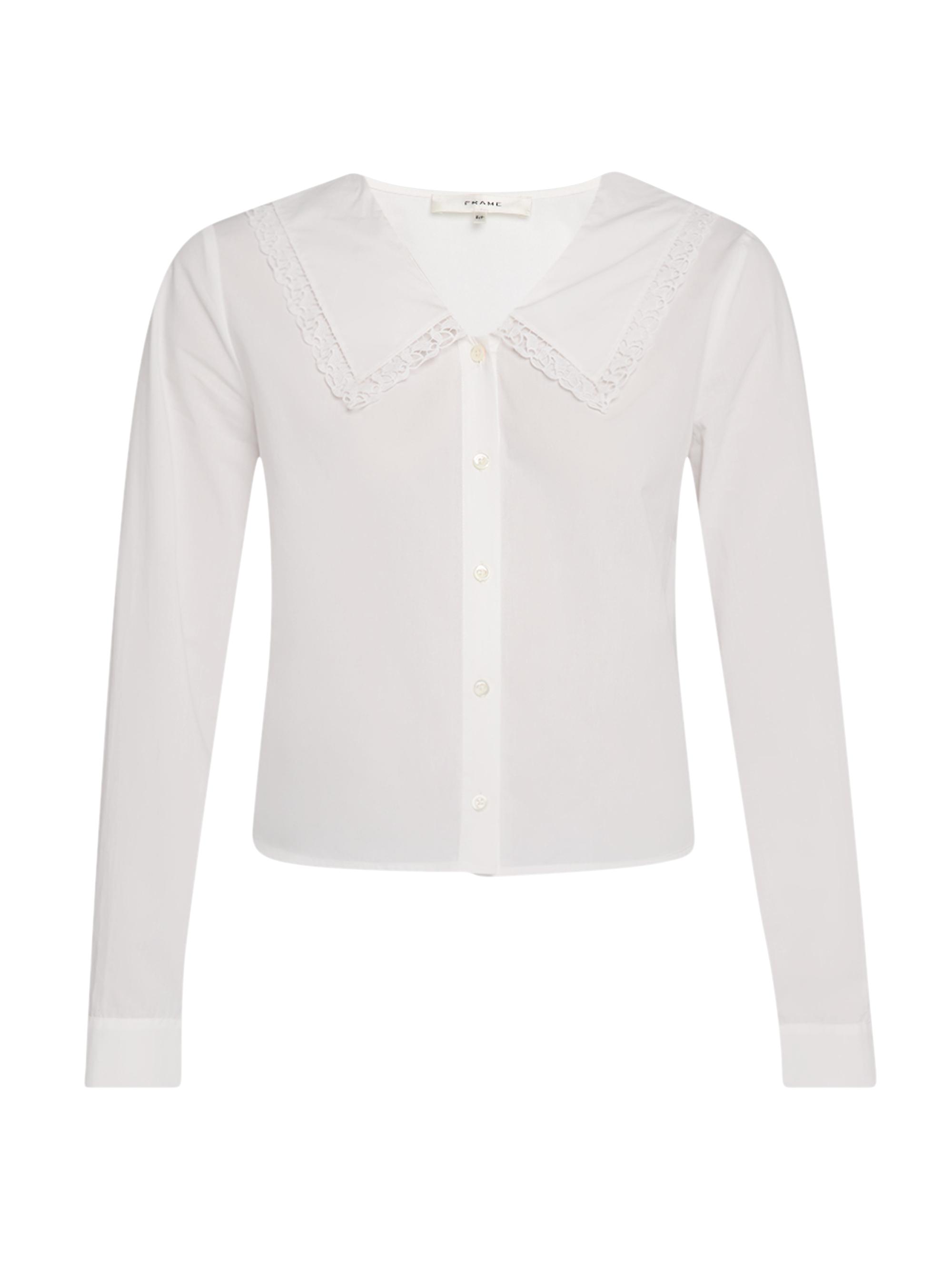 Frame Women's The Charm Lace-Trim Blouse - White