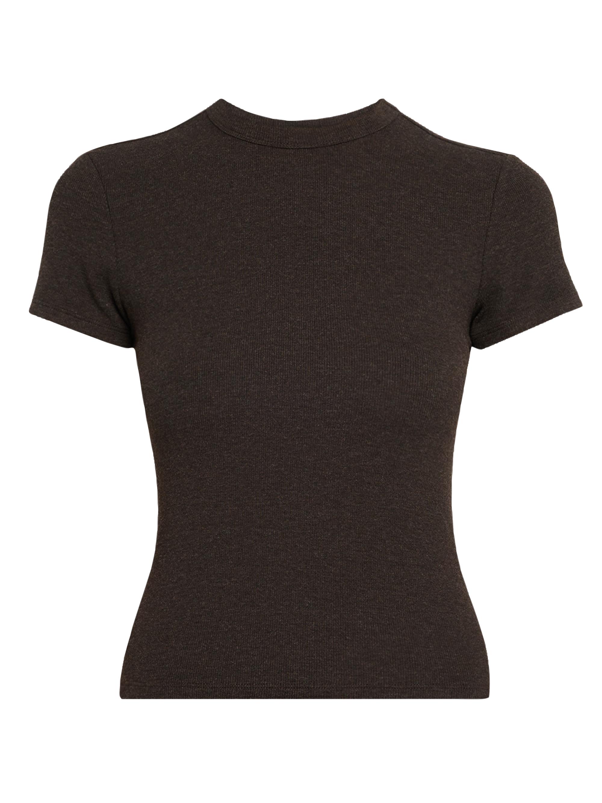 FRAME Women's The Rib Baby Stretch Tee - Brown