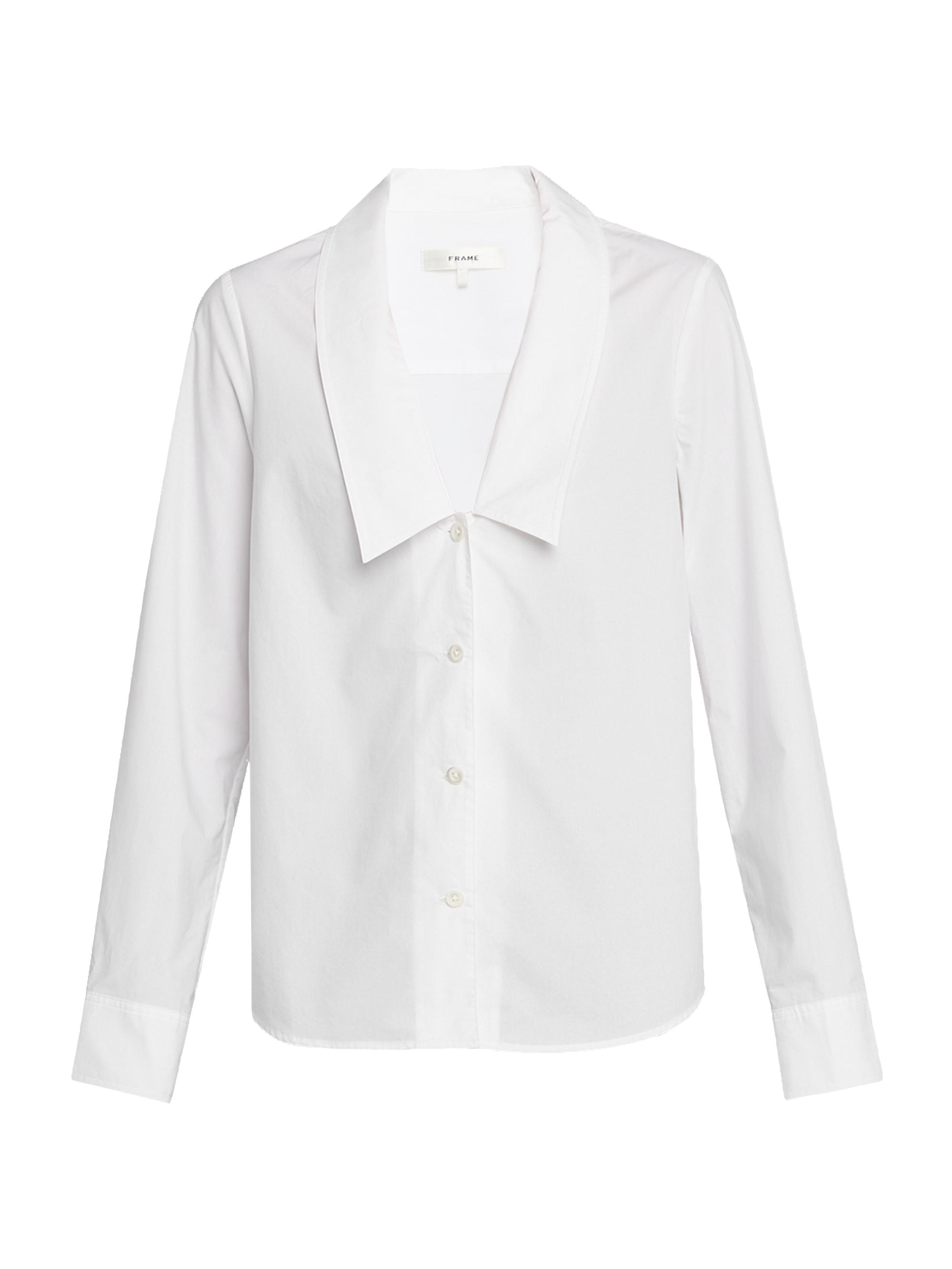 Frame Women's The Low Collar Poplin Shirt - White