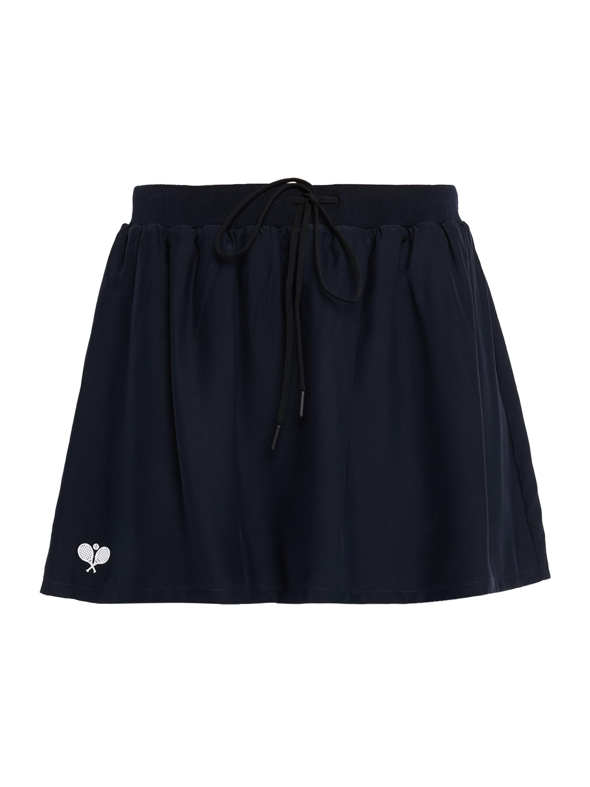 FRAME Women's The Tennis Drawstring Silk Skirt - Navy