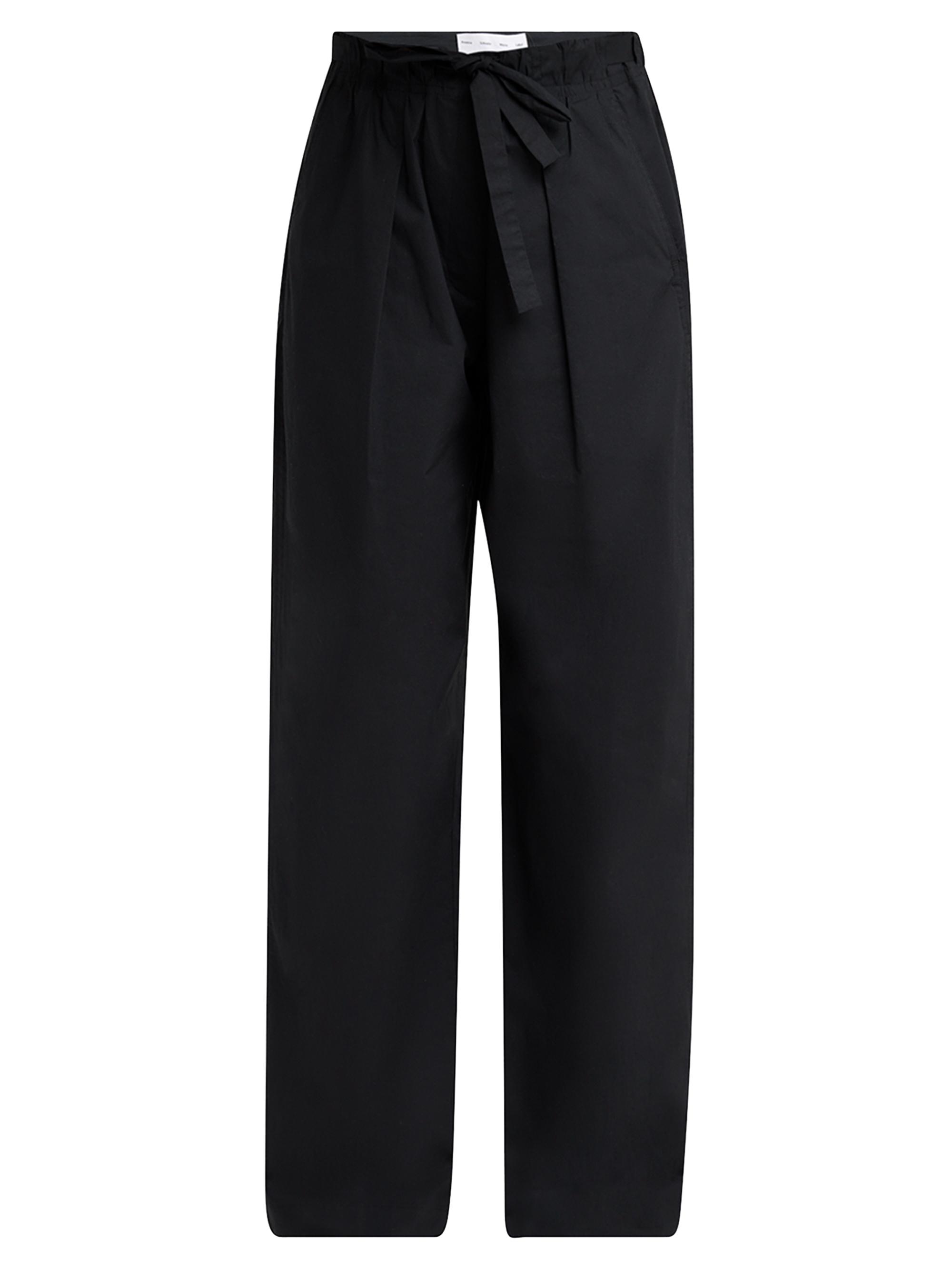 Proenza Schouler White Label Women's Barrett Stretch Cotton Poplin Straight-Leg Pants - Black