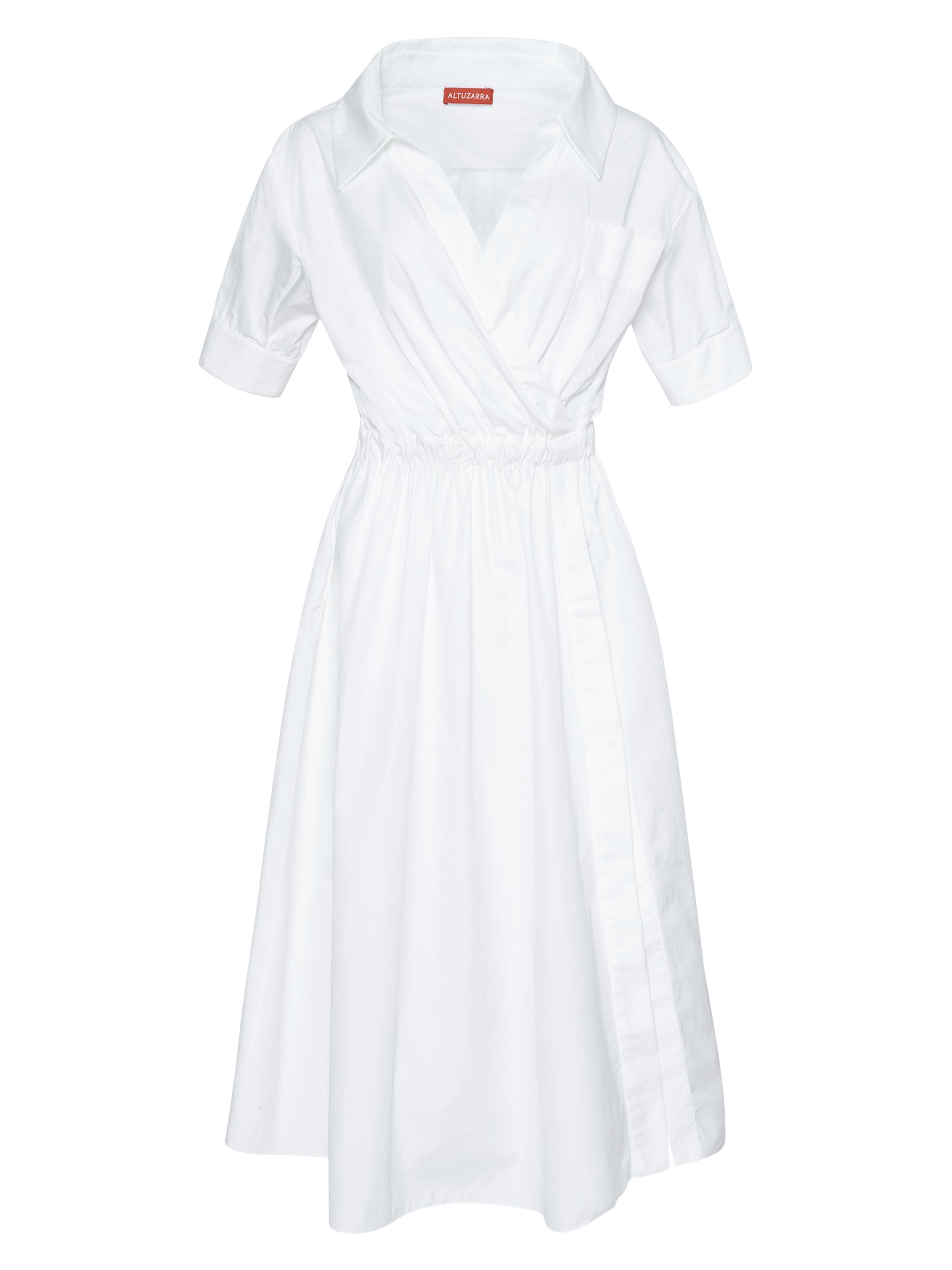 Altuzarra Women's Lydia Stretch-Cotton Midi-Dress - Optic White