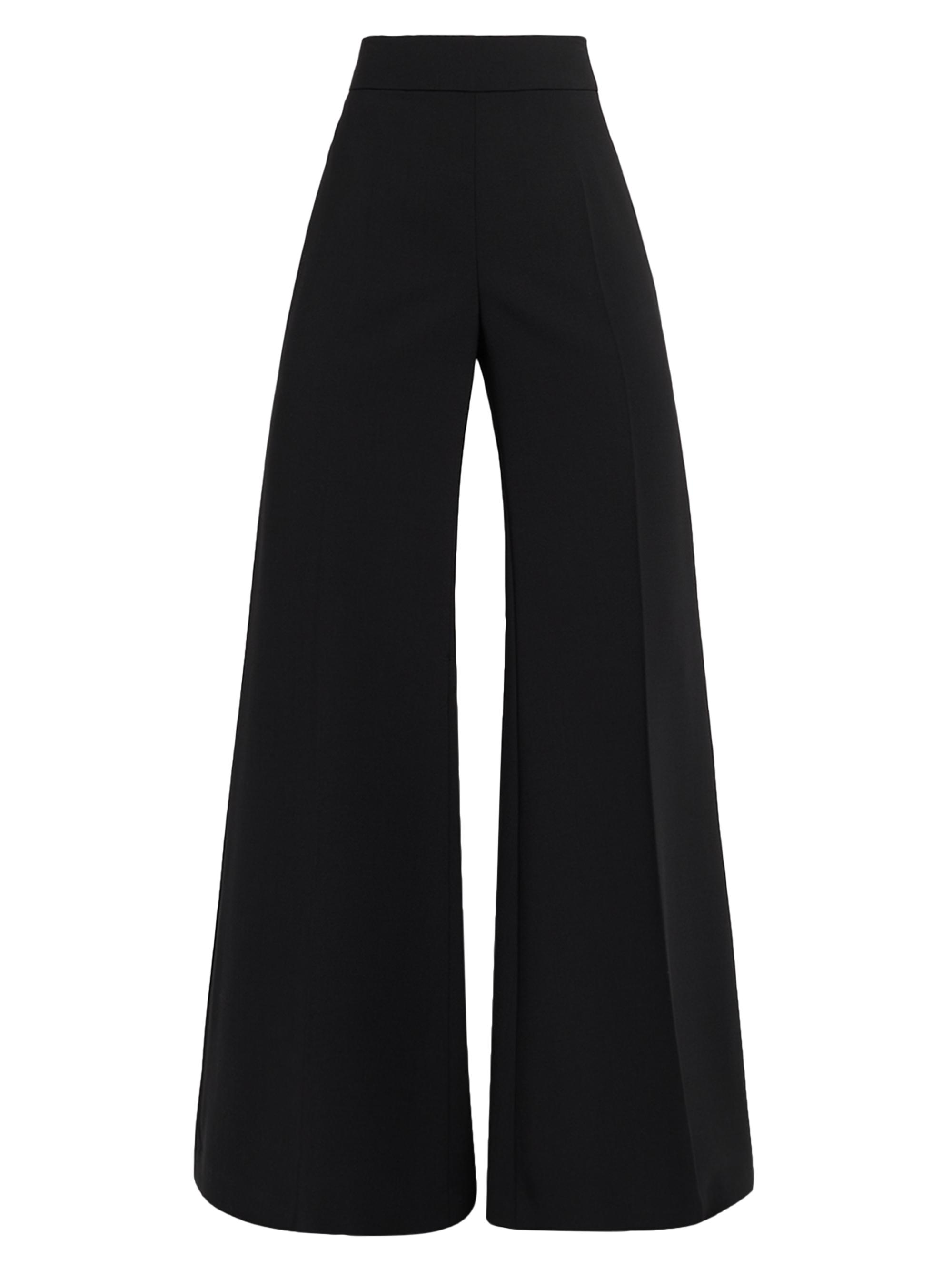 Carolina Herrera Women's High-Rise Wool Wide-Leg Pants - Black