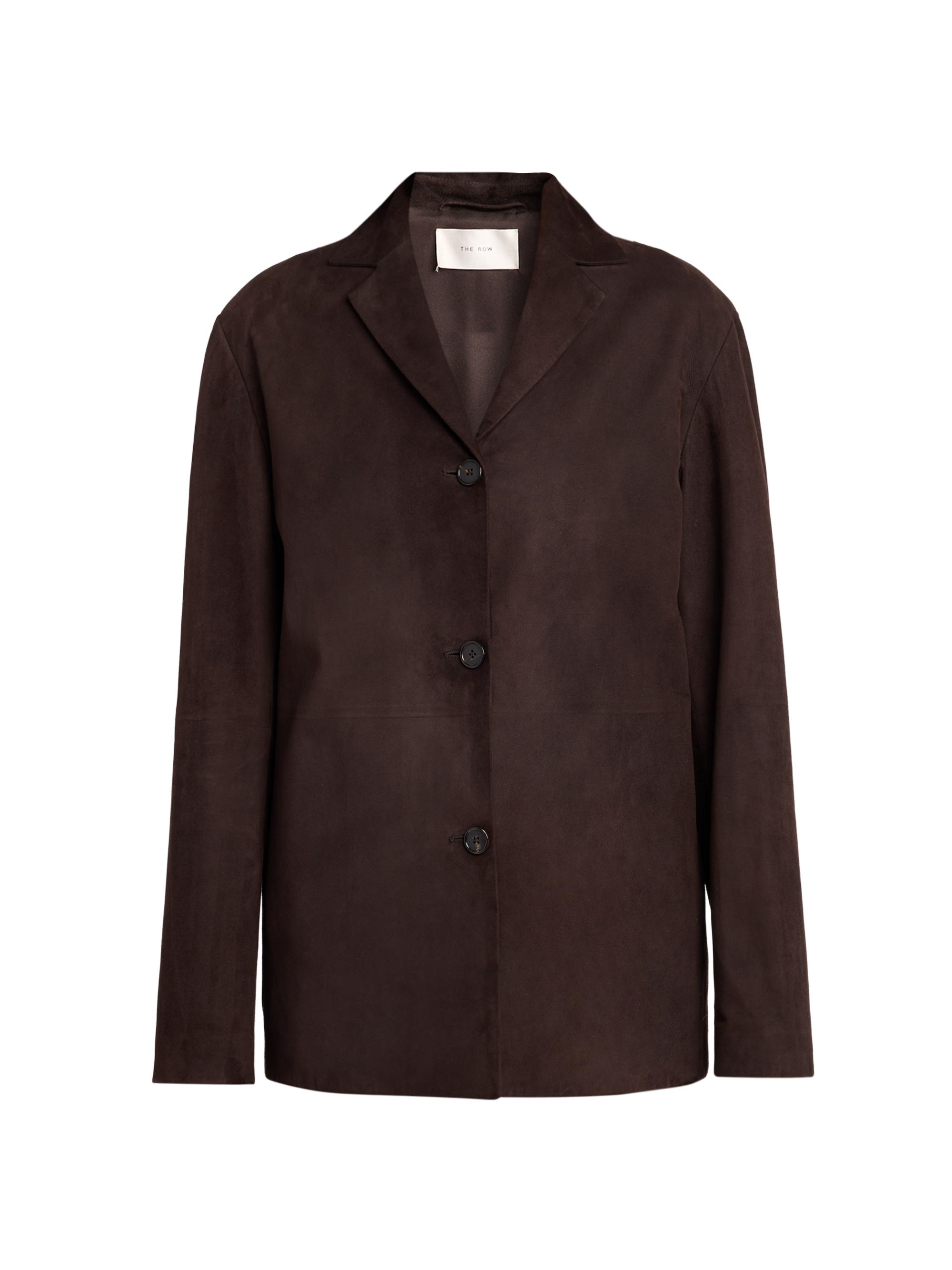 The Row Women's Fabian Suede Shirt Jacket - Dark Brown