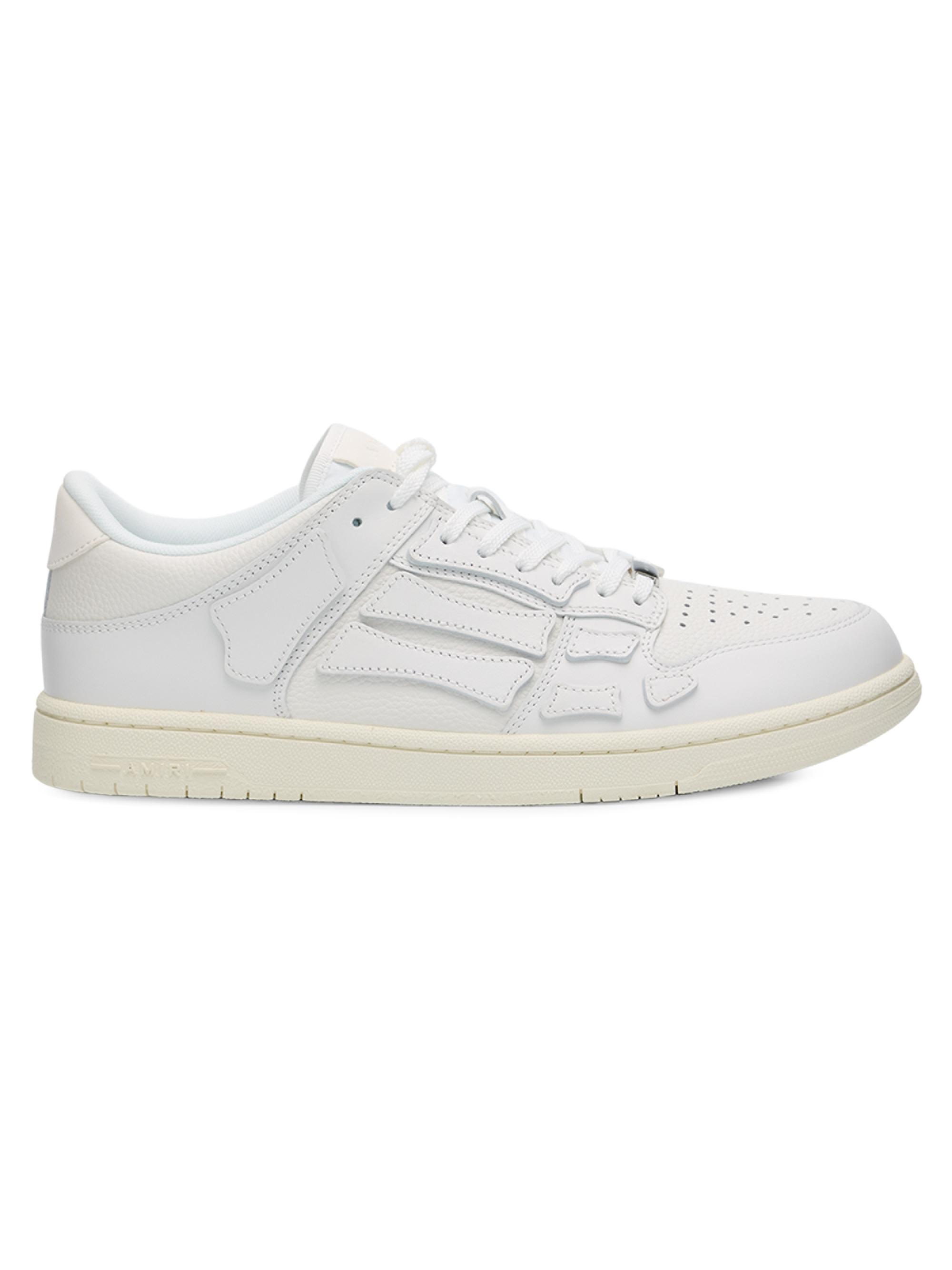 Amiri Men's Skel Appliqué Leather Low-Top Sneakers - White